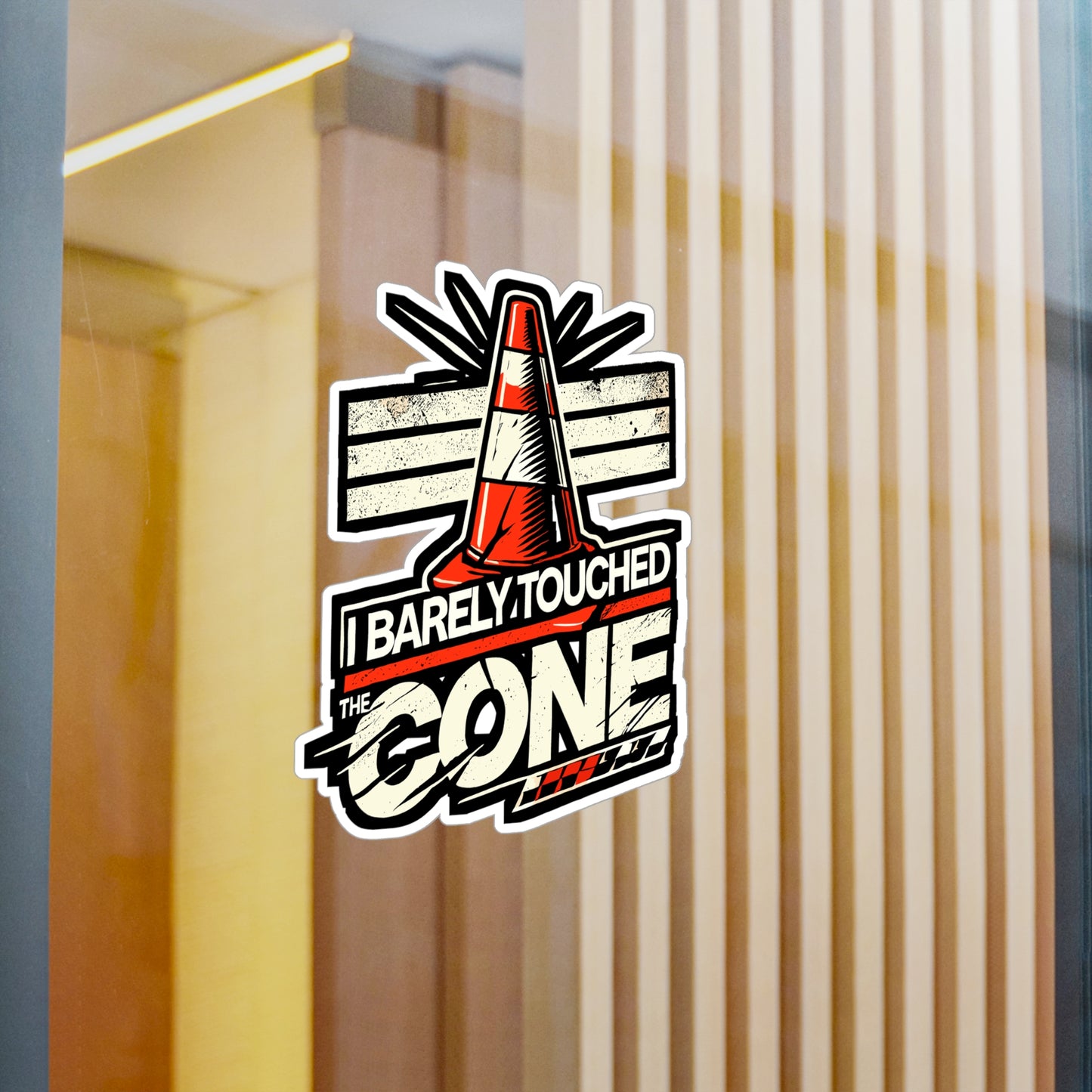 I Barely Touched The Cone - Car racing Sticker for Laptop Sticker. Water Bottle Sticker, Vinyl Mechanic Decal - Car racing Gift