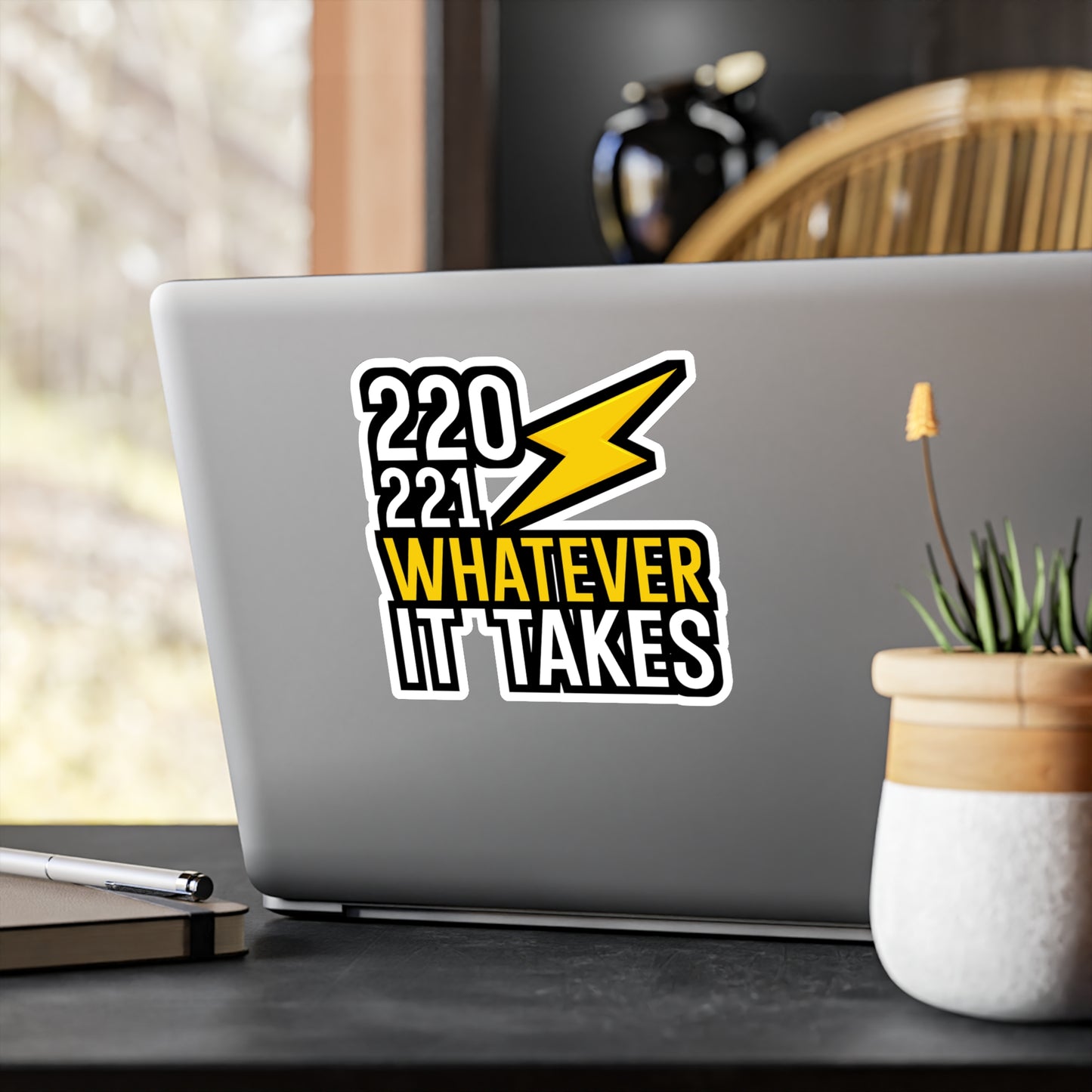 220 221 whatever it takes - Electrician Sticker for Wall, Laptop, Window, Truck, Car Electrician Gift Vinyl Wiring Decal Sticker