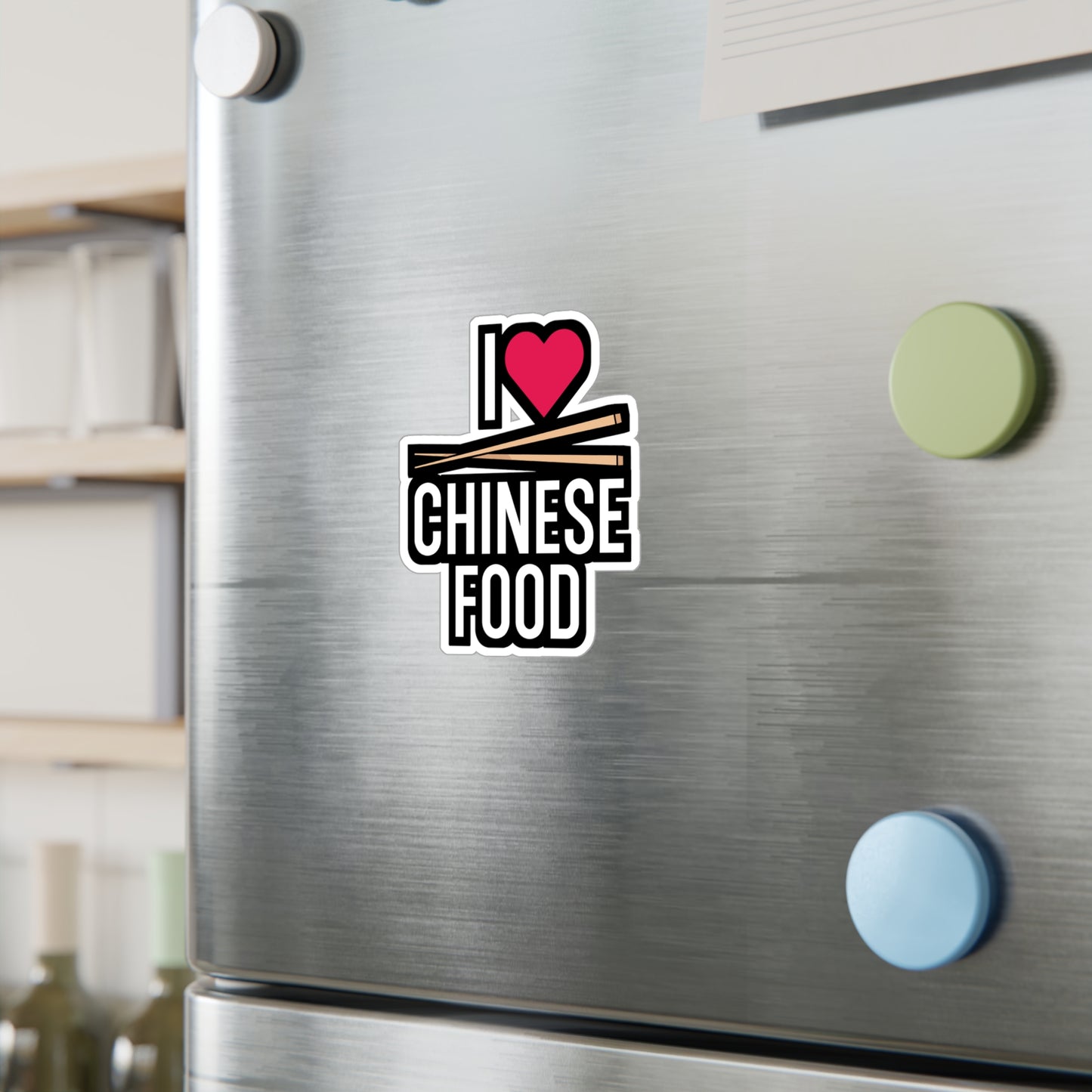 I Love Chinese Food - Japanese Sticker for Wall, Laptop, Window, Truck, Car Japanese Gift Vinyl Food Decal Sticker