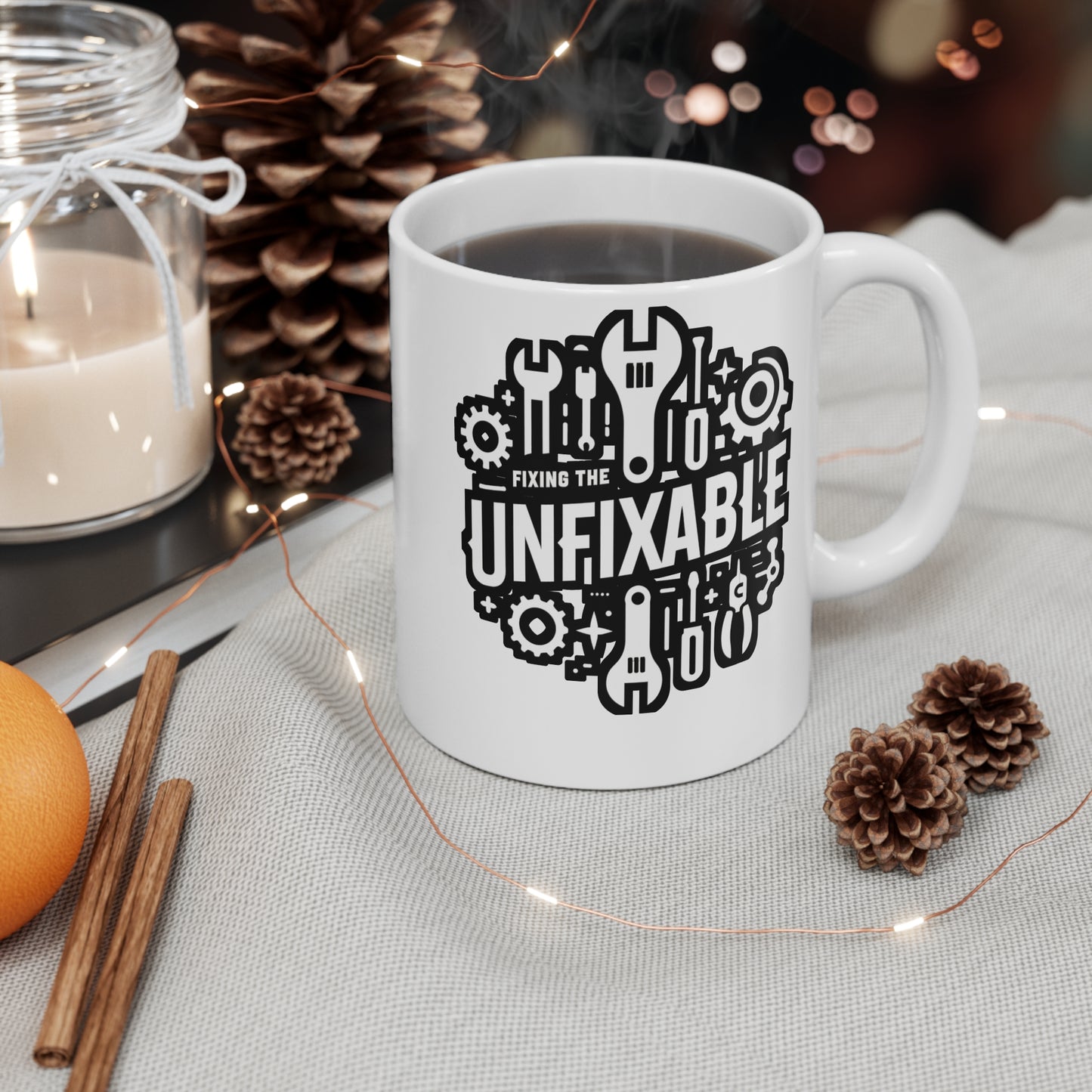 Fixing the Unfixable - Auto-mechanic Mug for Coffee 11oz. Auto-mechanic Cup, White ceramic, Mechanic Mug, Stock Tea Cup - Auto-mechanic Gift