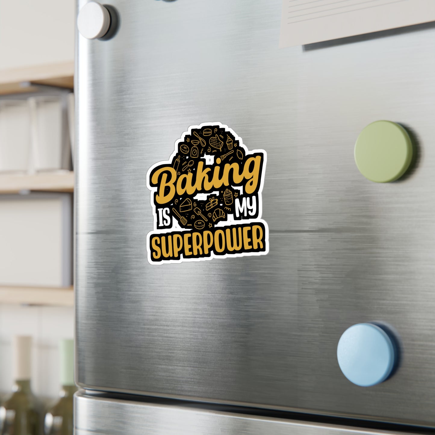 Baking Is My Superpower - Baking Sticker for Laptop Sticker. Water Bottle Sticker, Vinyl Cake-decorator Decal - Baking Gift