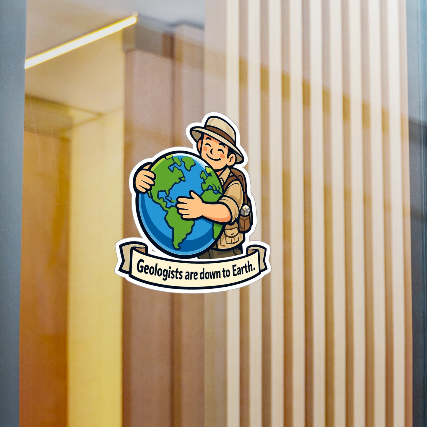 Geologie Sticker – Geologists are down to Earth Design, Geology Rocks Minerals Tectonics Vinyl sticker decals for Laptop, Water Bottle, Waterproof