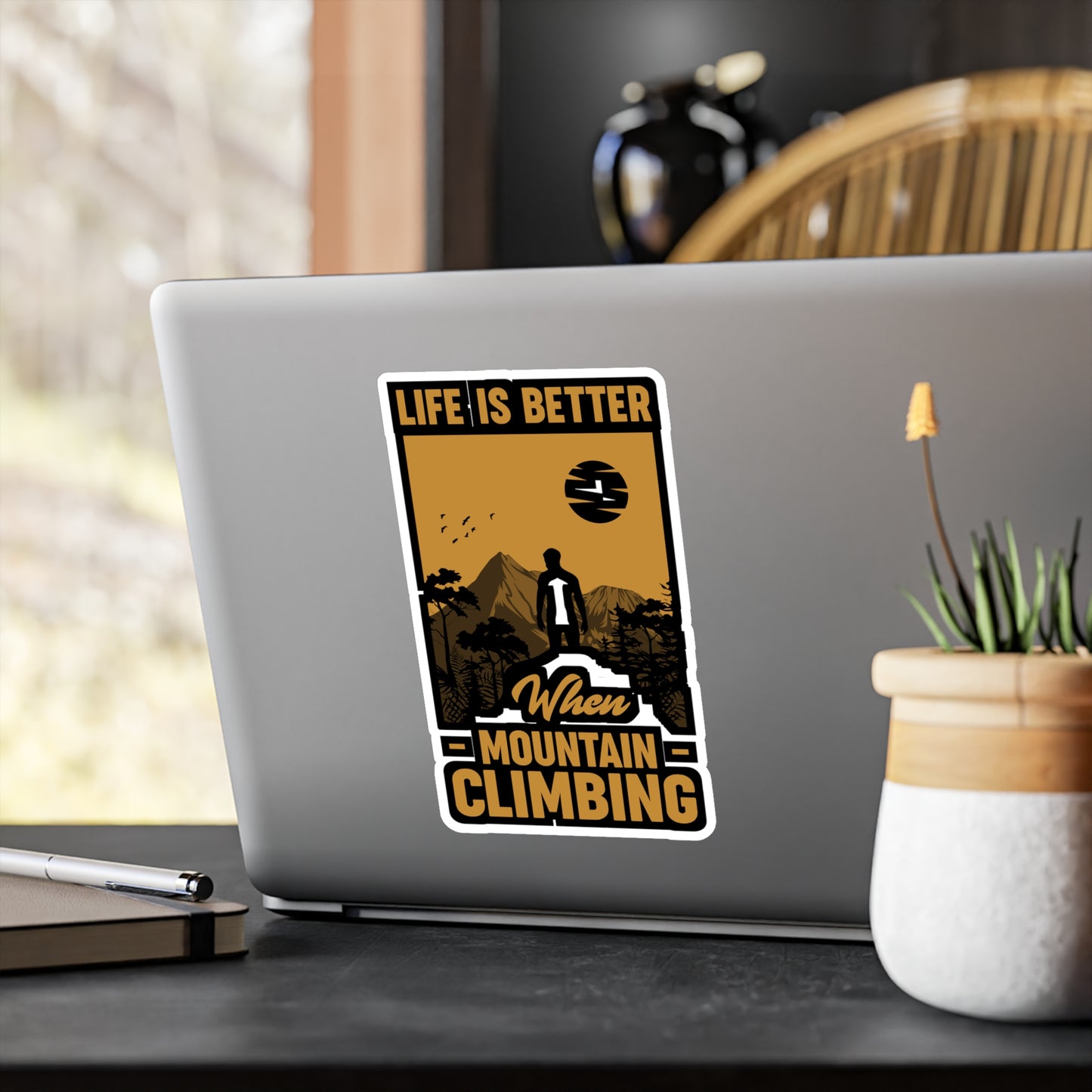 Rock Climbing Mountain Climber Bouldering  - Climbing Sticker for Laptop Sticker. Water Bottle Sticker, Vinyl Climber Decal - Climbing Gift