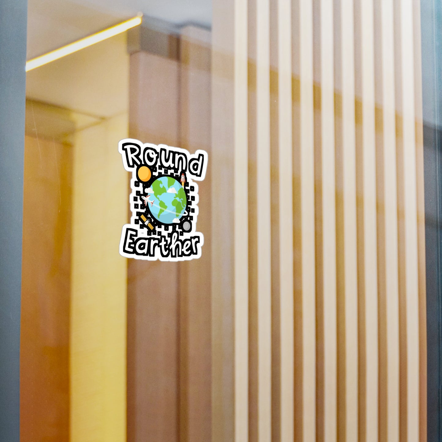 Round Earther - Earth Sticker for Wall, Laptop, Window, Truck, Car Earth Gift Vinyl Nature Decal Sticker