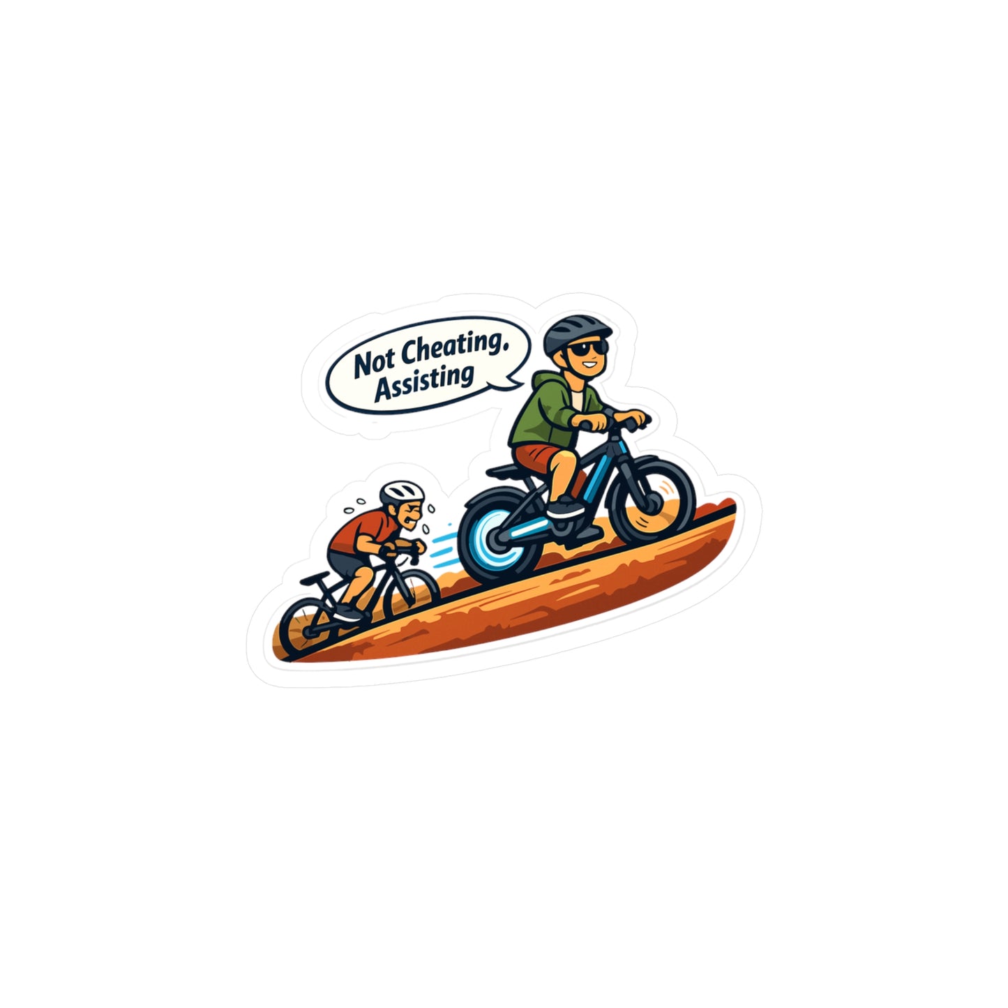 E-Bike Sticker Not Cheating, Assisting funny electric bike decals waterproof vinyl for Laptop Water Bottle ecycling e cyclist