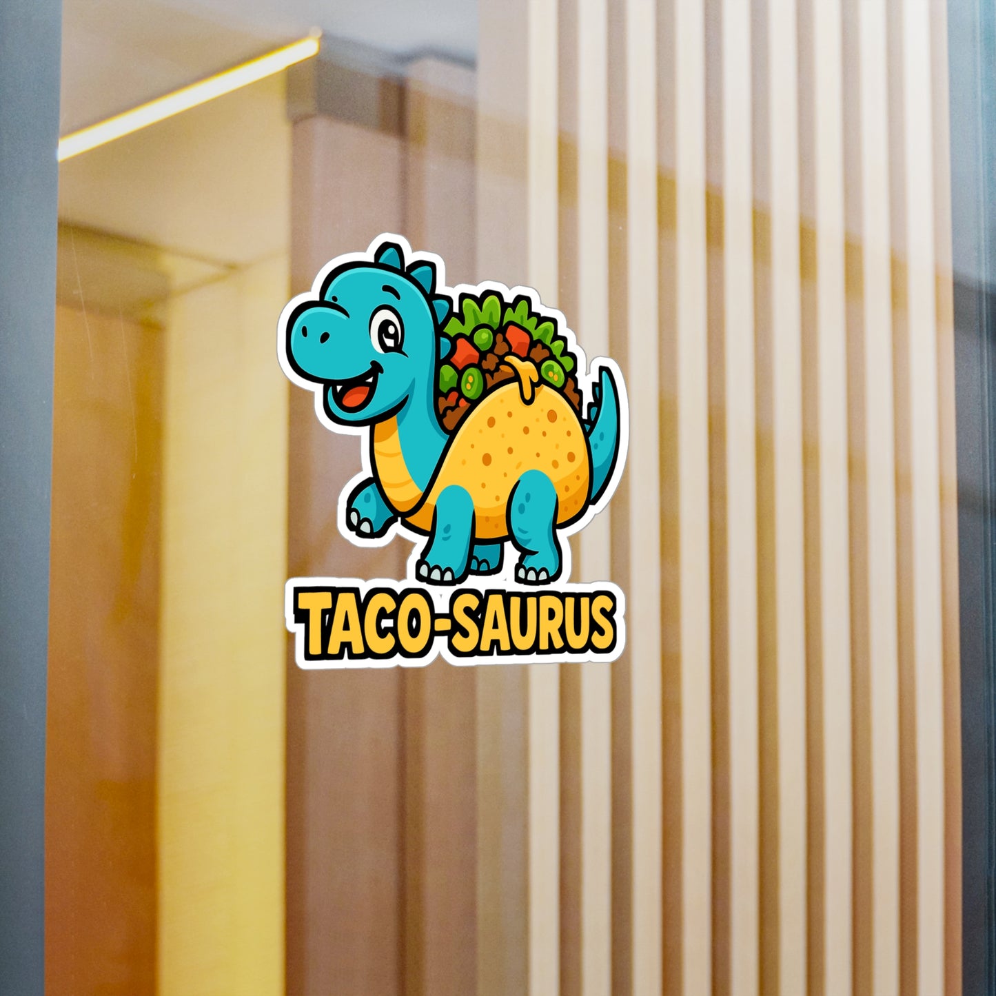 Dinosaur Sticker – Taco Saurus Quirky Fusion Decals for Laptop or Water Bottle, Funny Vinyl Waterproof Design