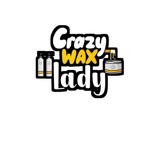 Crazy Wax Lady - Esthetician Sticker for Wall, Laptop, Window, Truck, Car Esthetician Gift Vinyl Skincare Decal Sticker