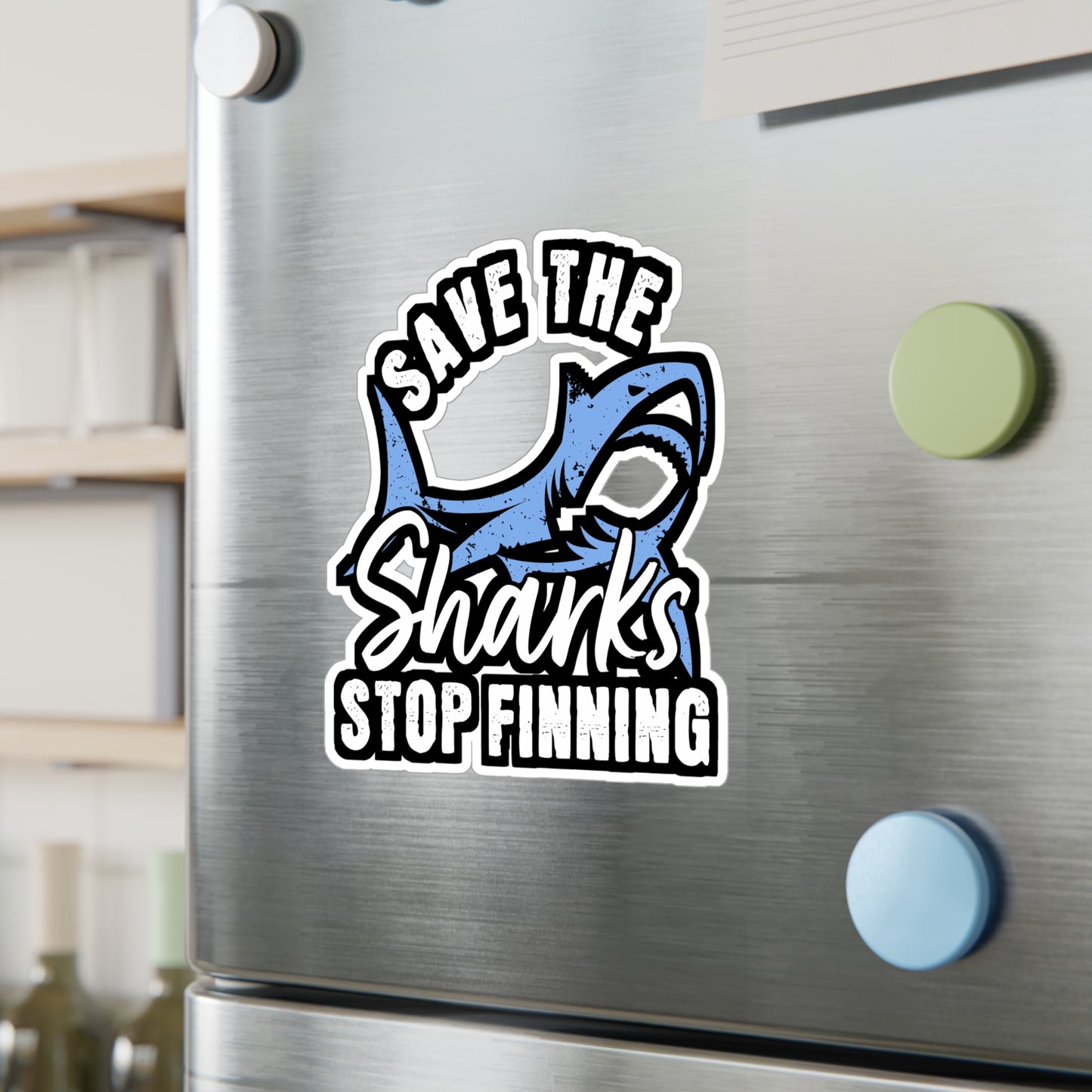 Save The Sharks Stop Finning - Sharks Sticker for Laptop Sticker. Water Bottle Sticker, Vinyl Marine Decal - Sharks Gift