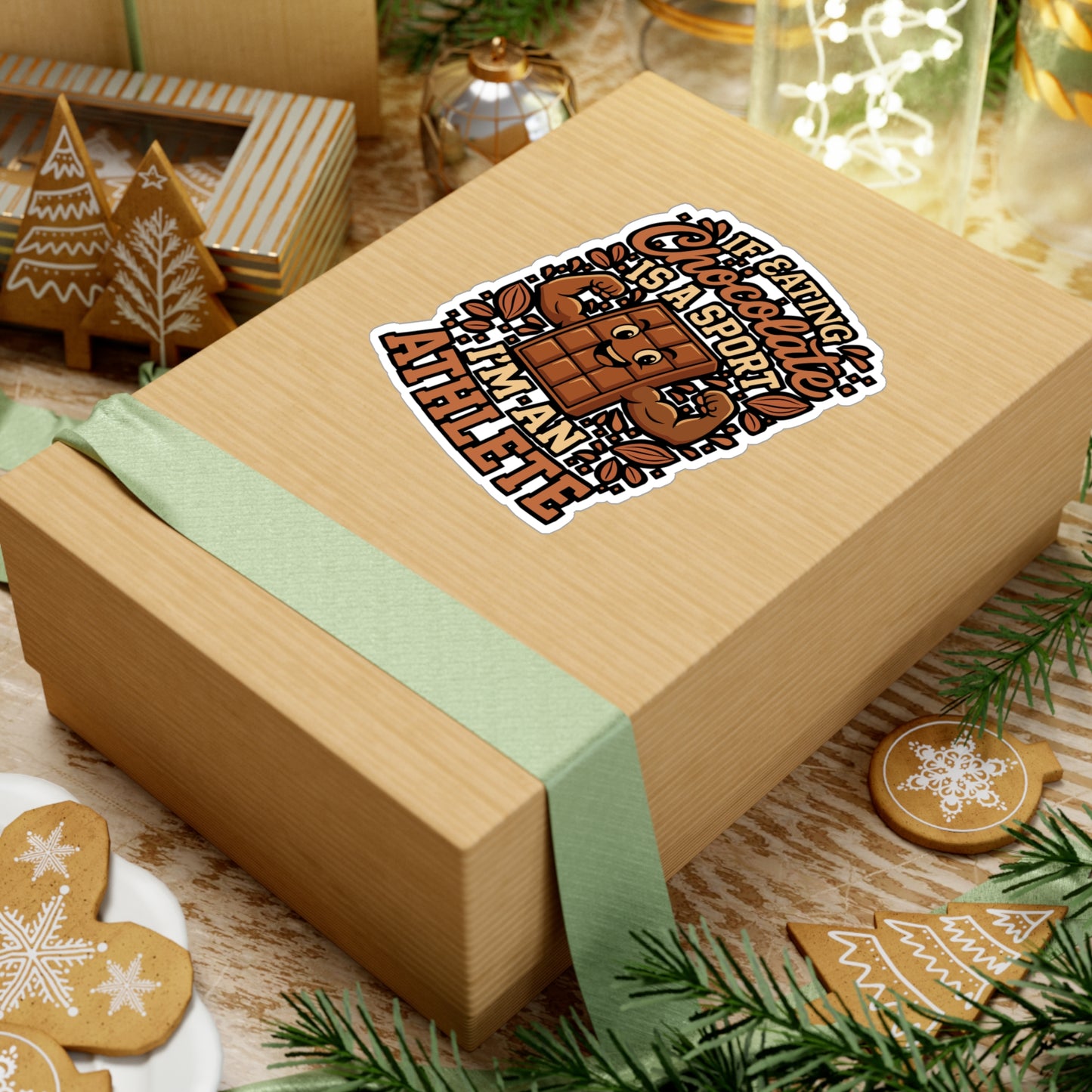 If Eating Chocolate Is A Sport I'm An Athlete – Chocolate Sticker for Laptop or Water Bottle | Funny Sweet Tooth Gift, Vinyl Decal