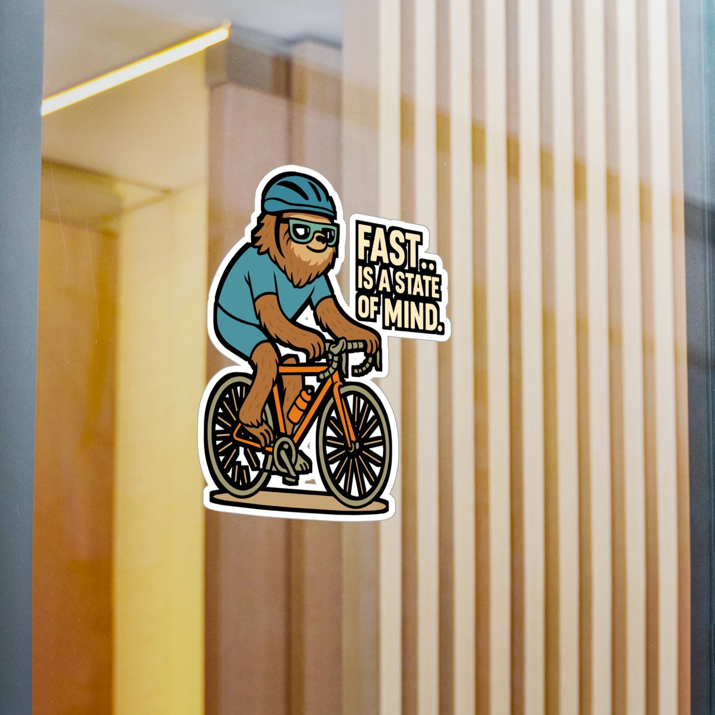 Fast… is a state of mind - Cycling Sticker for Laptop, Water Bottle, Biker Gift for Men & Women, Inspirational Cyclist Decal