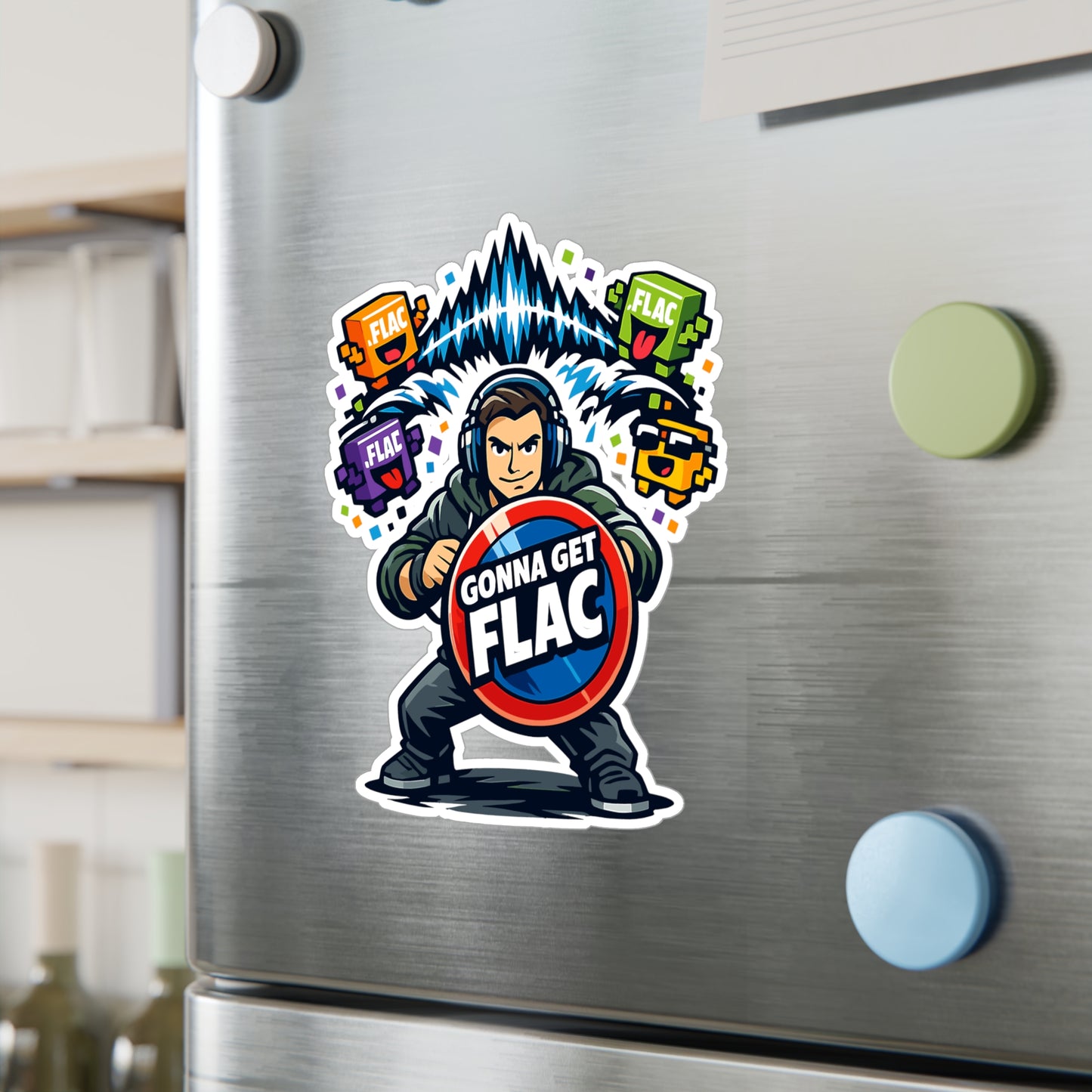 Audio Engineer Sticker Gonna Get FLAC Funny Sound Engineer Vinyl Sticker Decals Waterproof for Laptop Water Bottle Monitor