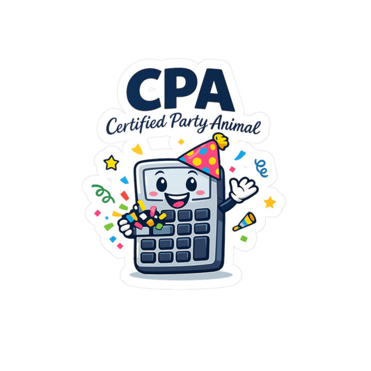 Accountant Sticker Certified Party Animal Funny Accounting Decals Waterproof Vinyl for Laptop Water Bottle Balance Spreadsheet Amortization