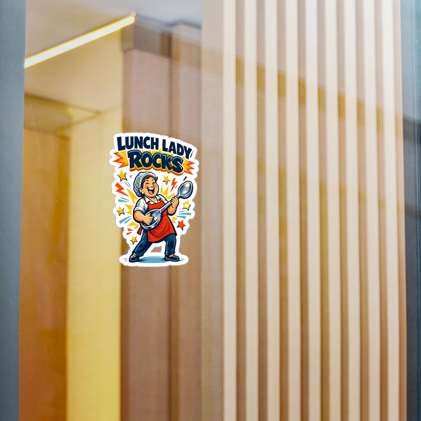 Lunch Lady Sticker Lunch Lady Rocks Cute School Canteen Vinyl Waterproof Decals for Laptop Water Bottle