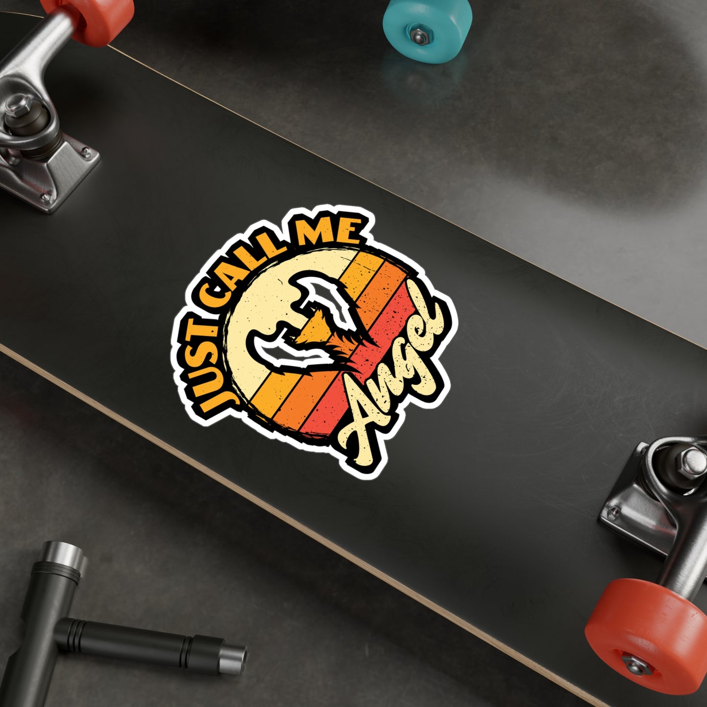 Just Call Me Angel - Angel Sticker for Car Window Laptop Sticker. Water Bottle Sticker, Vinyl Aesthetic Decal, Cute Sticker - Angel Gift