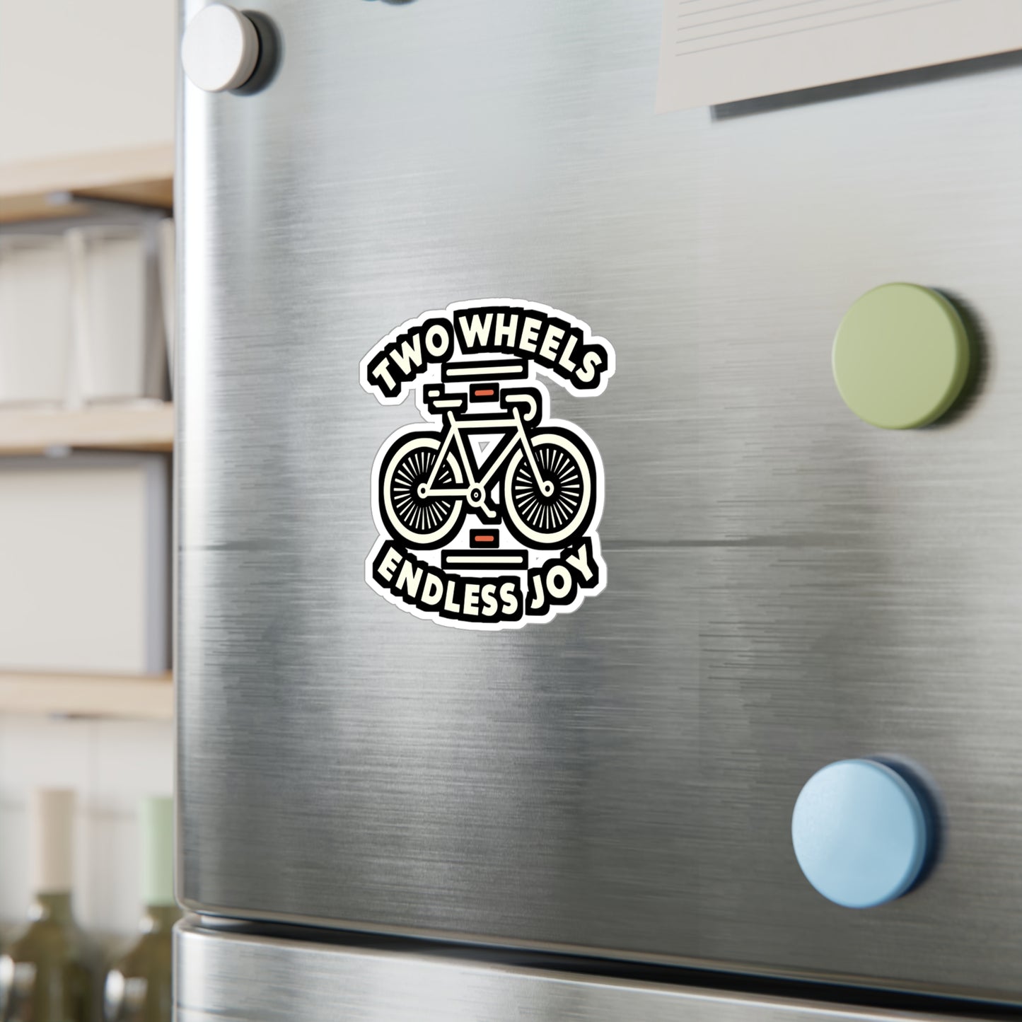 Two wheels, endless joy - Cycling Sticker for Laptop Sticker. Water Bottle Sticker, Vinyl Cyclist Decal - Cycling Gift