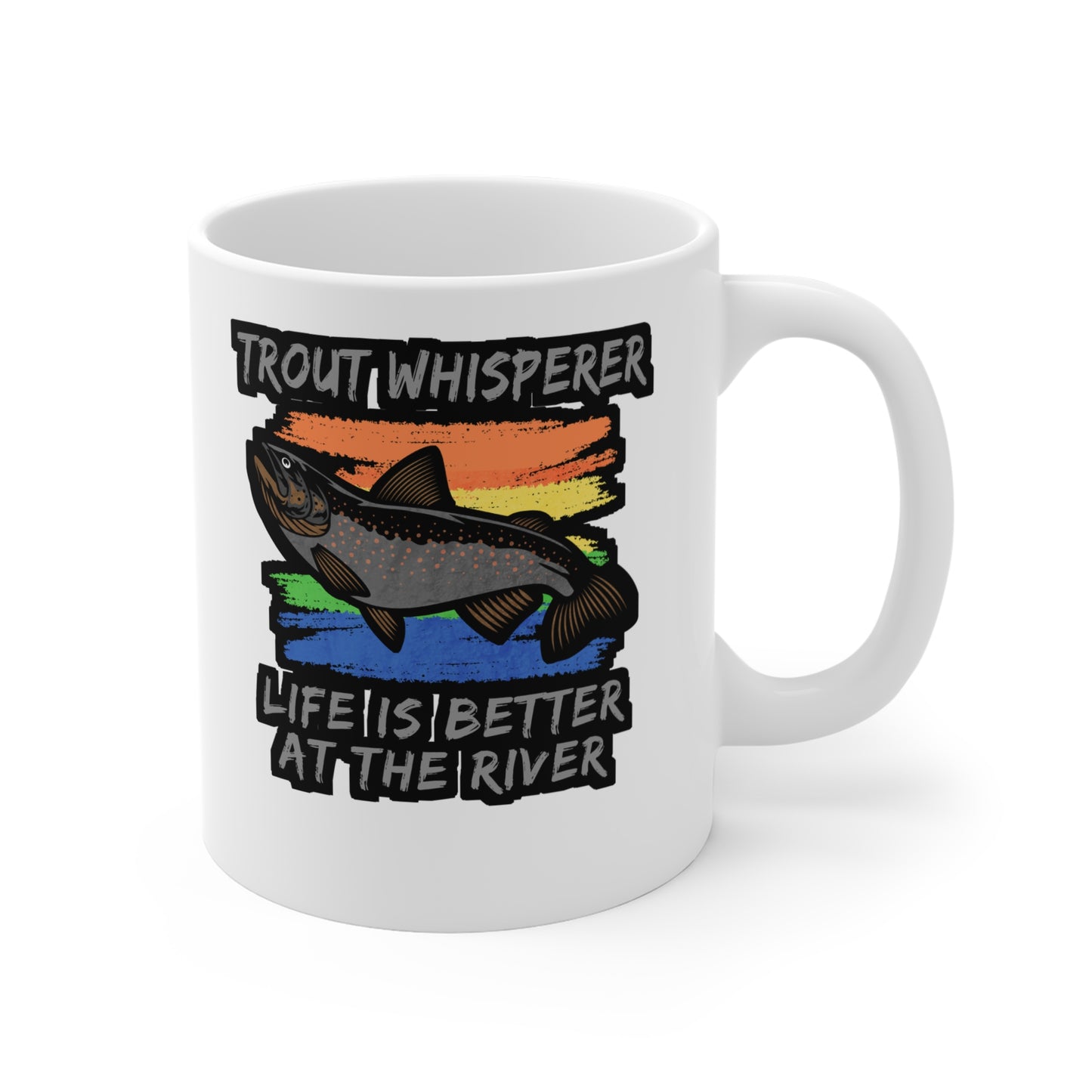 Trout Whisperer - Catfish Mug for Coffee 11oz. Catfish Tea Cup, White ceramic, Goonch Mug, Bait Tea Cup - Catfish Gift