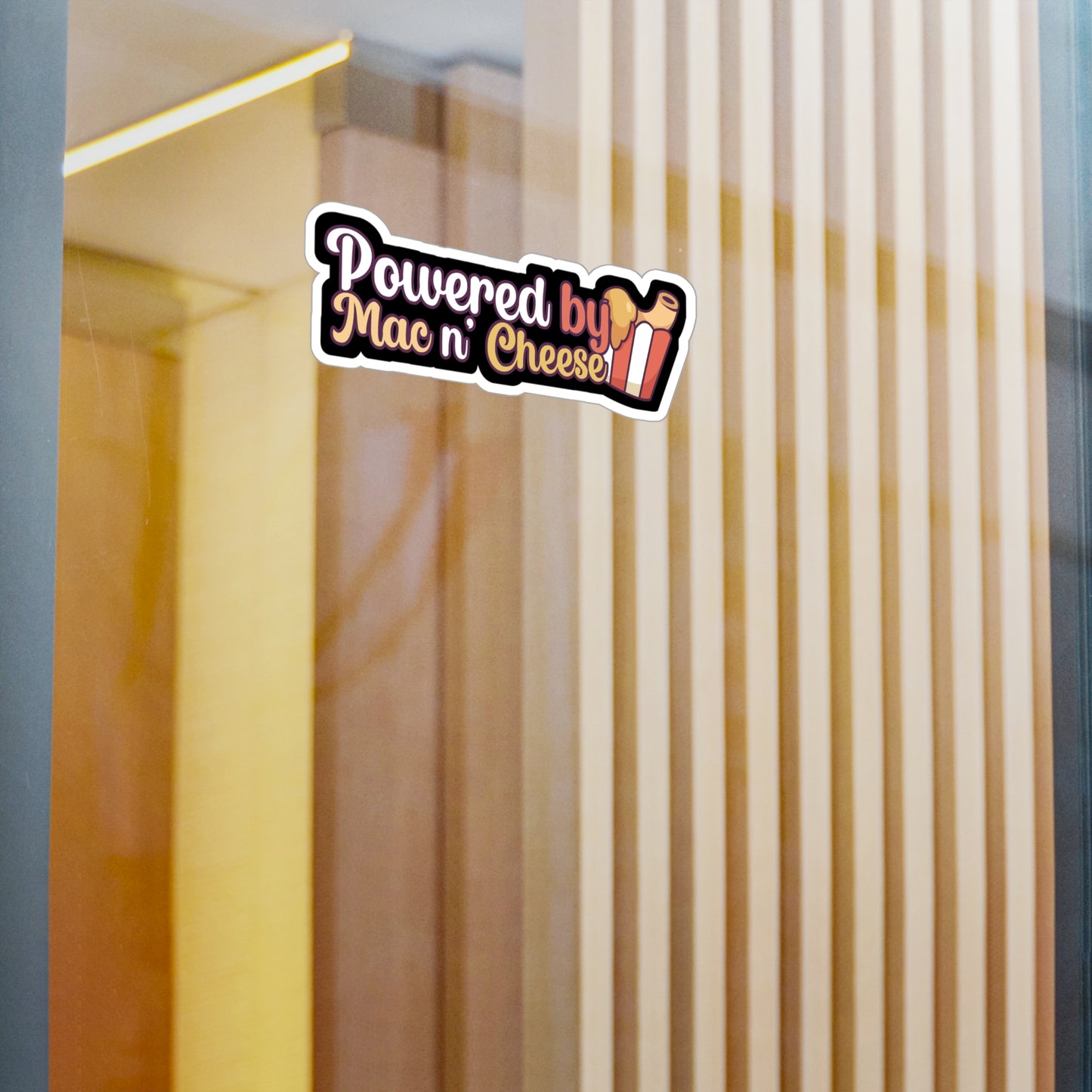 Powered by Mac n Cheese - Mac n cheese Sticker for Wall, Laptop, Window, Truck, Car Mac n cheese Gift Vinyl Mac & cheese Decal Sticker