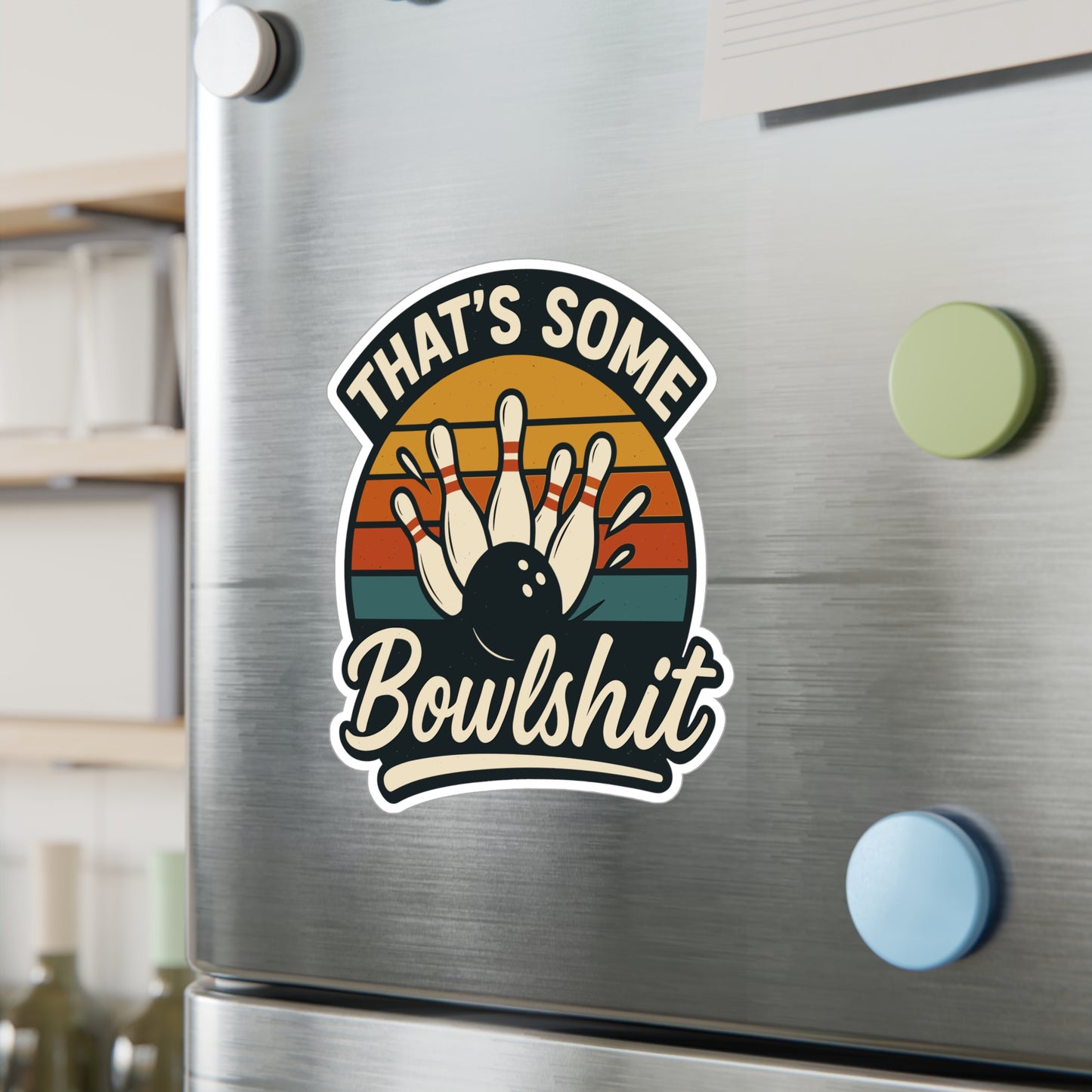 Bowling Sticker That's Some Bowlshit – Funny Strike Quote Decals for Laptop, Water Bottle – Vinyl, Waterproof Bowling Pins Alley Gift