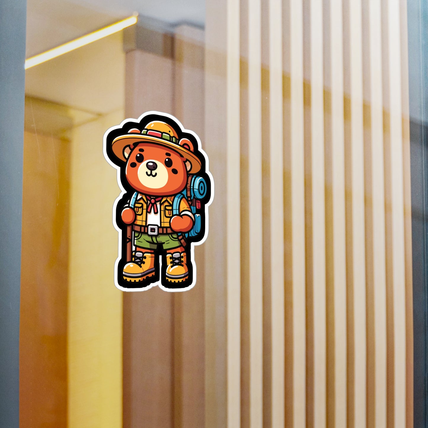 Hiking Bear - Bear Sticker for Car Window Laptop Sticker. Water Bottle Sticker, Vinyl Hiking Decal, Adventure Sticker - Bear Gift