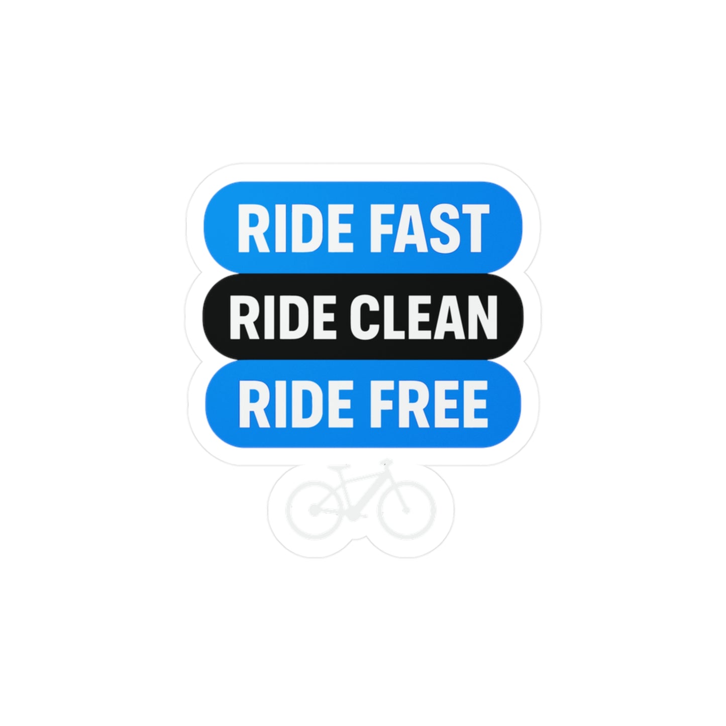 Mantra Sticker – "Ride Fast Ride Clean Ride Free" Minimalism Electric Mobility Decals, Waterproof Vinyl for Laptop or Bike