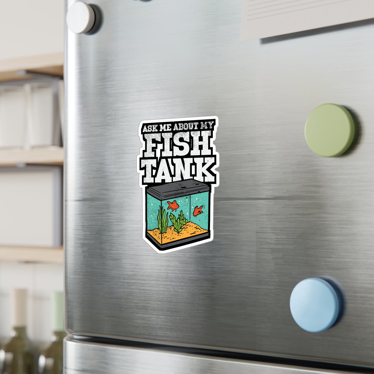 Ask Me About My Fish Tank | Aquarist Sticker | Aquascaping Vinyl Sticker | Aquarium Laptop Sticker | Aquarist Gift | Aquascaping Gift