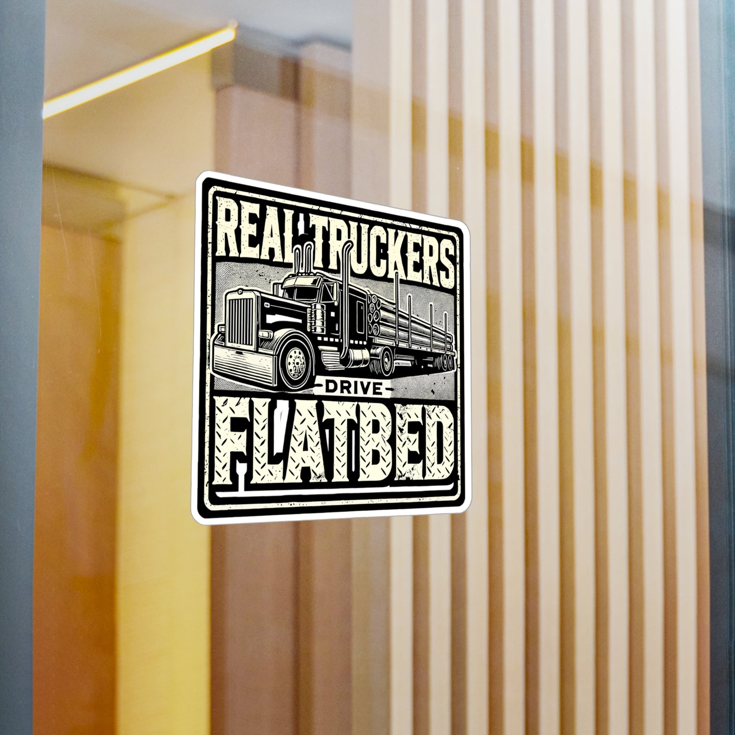 Real Truckers Drive Flatbed - Truckers Sticker for Laptop Sticker. Water Bottle Sticker, Vinyl Flatbed truck Decal - Truckers Gift