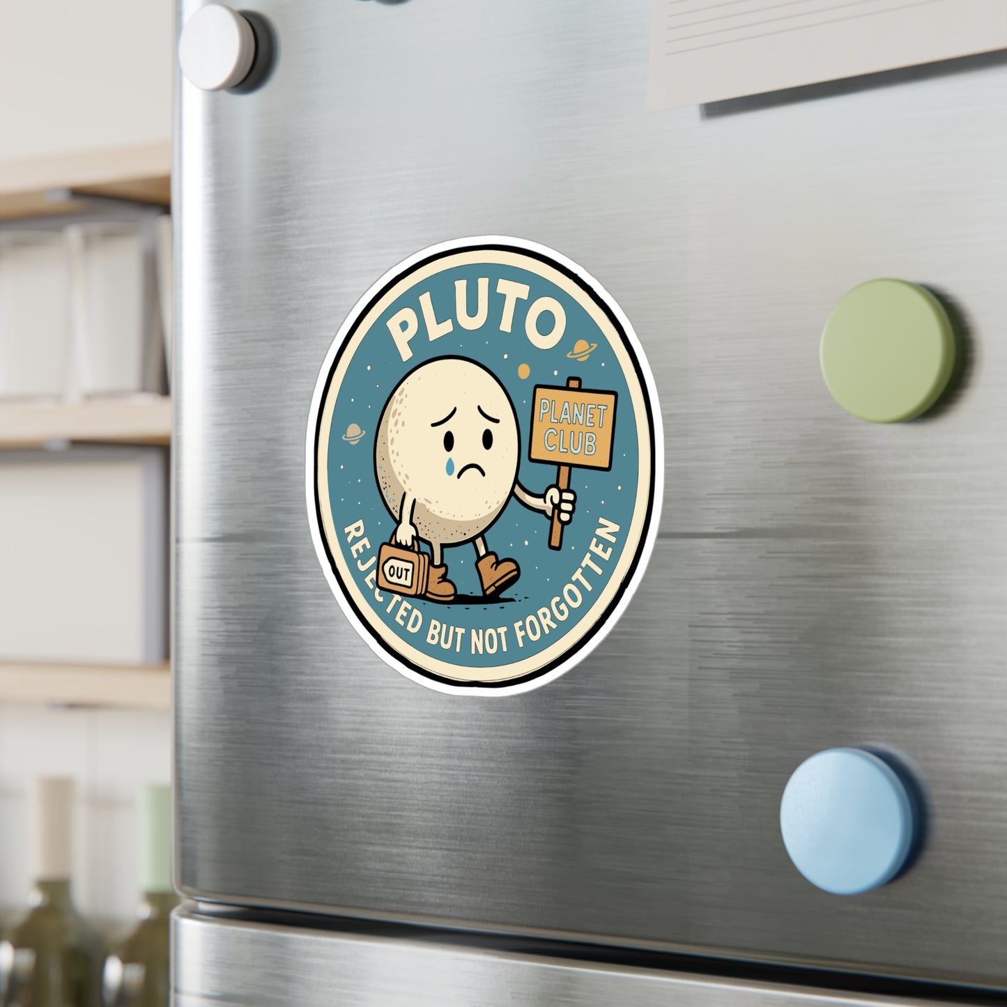 Pluto – Rejected but Not Forgotten Sticker for Laptop, Water Bottle & Space Humor Gifts