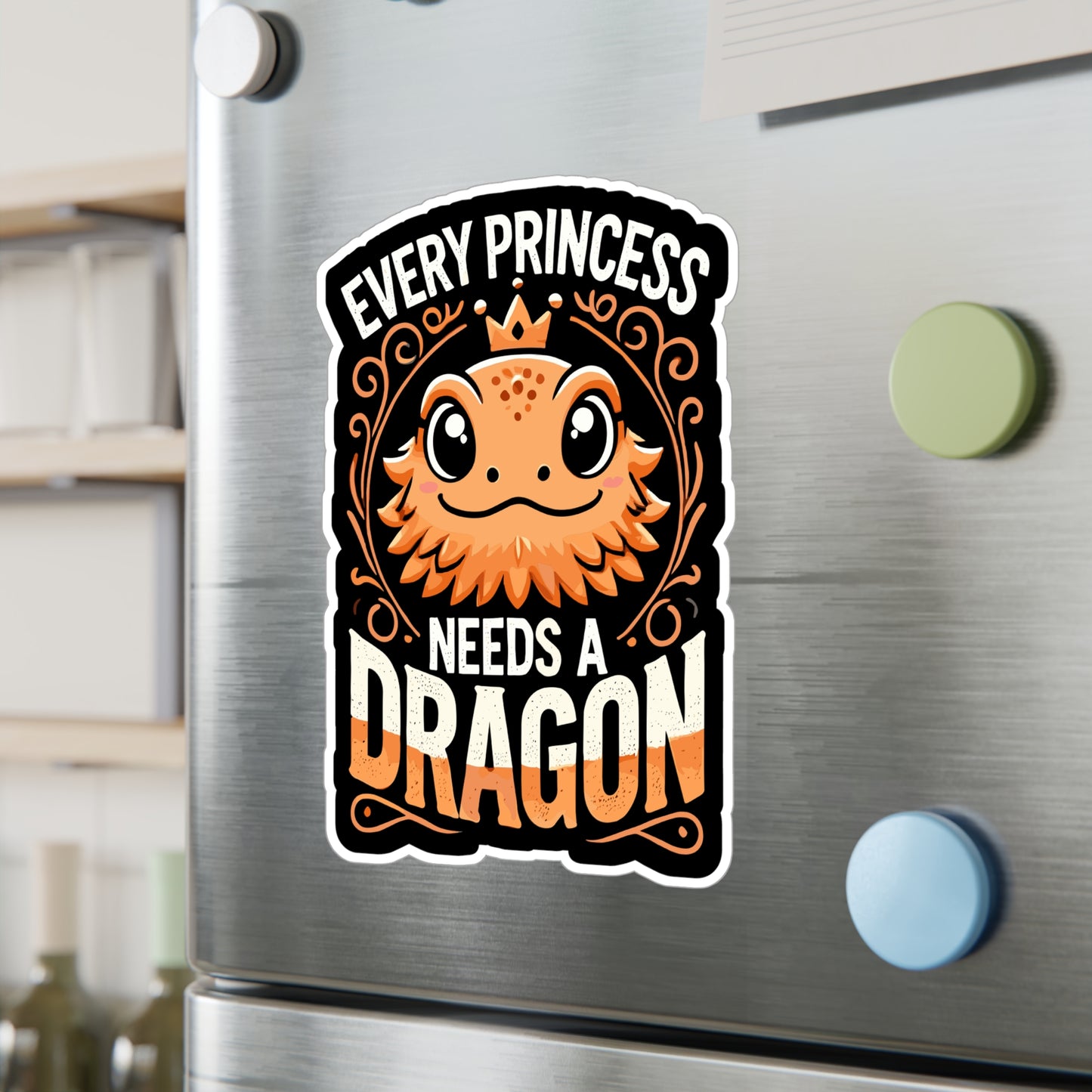 Every Princess Needs A Dragon - Lizards Sticker for Laptop Sticker. Water Bottle Sticker, Vinyl Beardies Decal - Lizards Gift