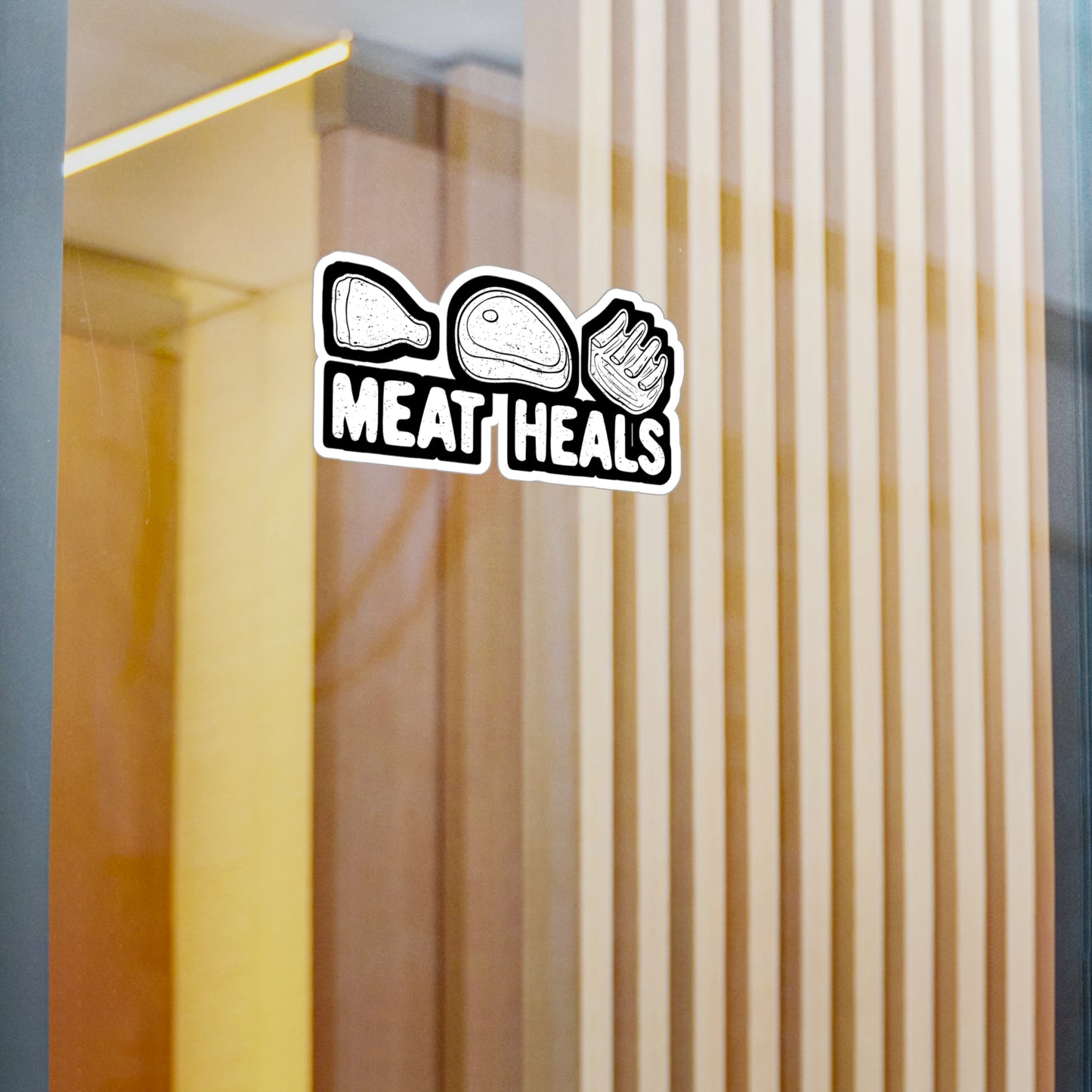 Meat Heals - Keto Sticker for Car Window Laptop Sticker. Water Bottle Sticker, Vinyl Ketosis Decal, Ketogenic Sticker - Keto Gift