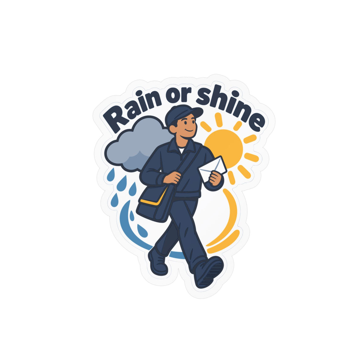 Postal Worker Sticker Rain or Shine Decals for Rural Carrier Mailbox, Waterproof Vinyl for Laptop and Water Bottle