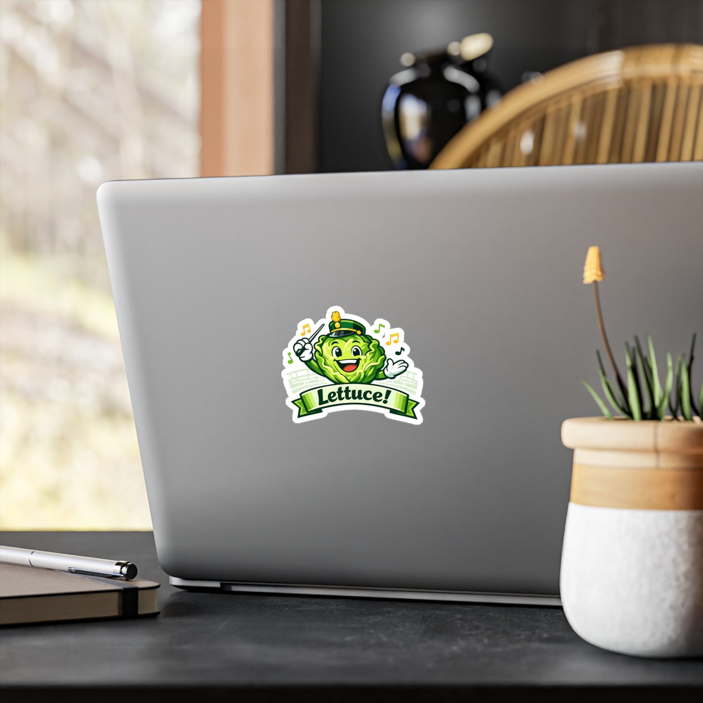 Marching Band Sticker Lettuce! Funny Drummer Band Director Mellophone Vinyl Waterproof Decals for Laptop Water Bottle