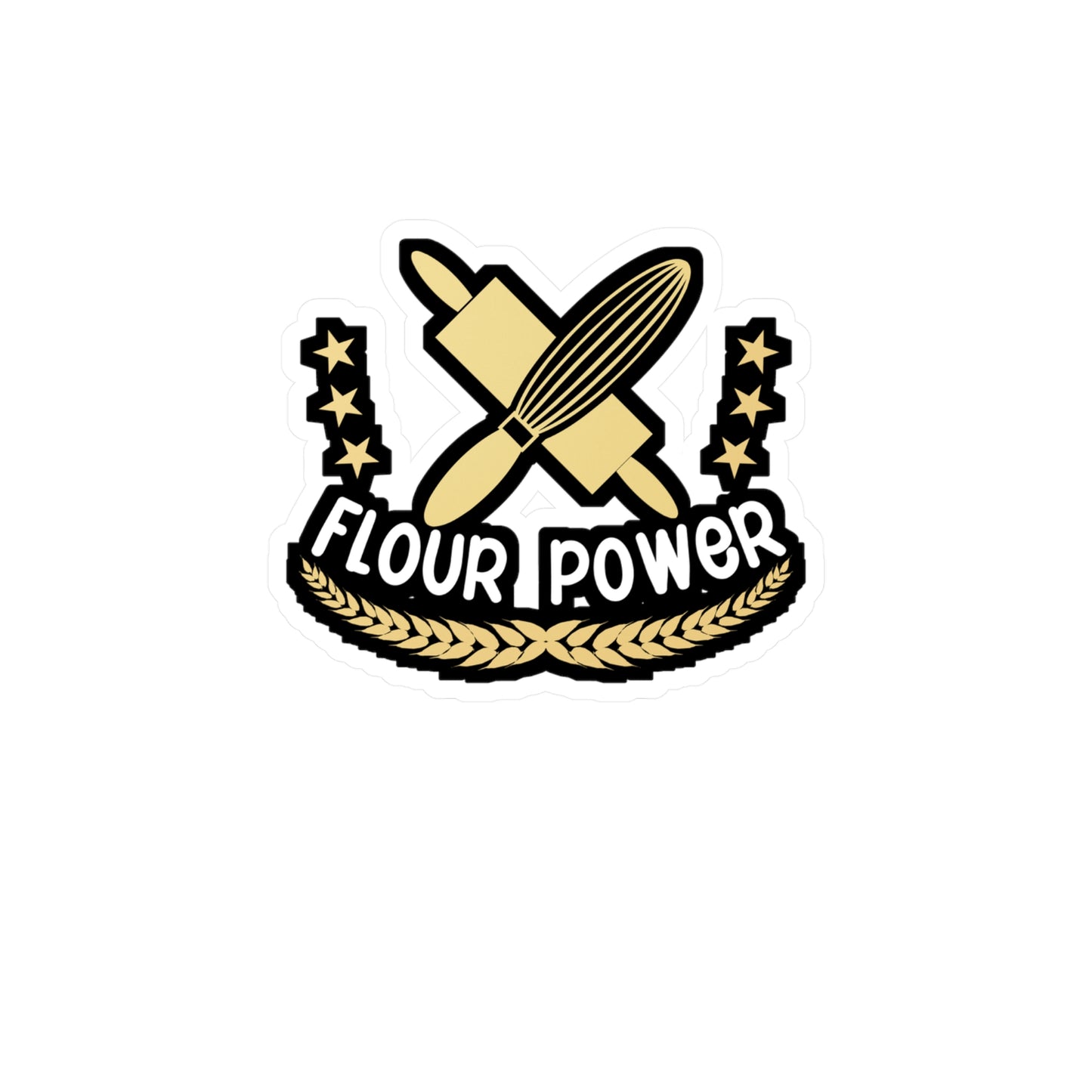 Flour power - Baker Sticker for Wall, Laptop, Window, Truck, Car Baker Gift Vinyl Bread lover Decal Sticker