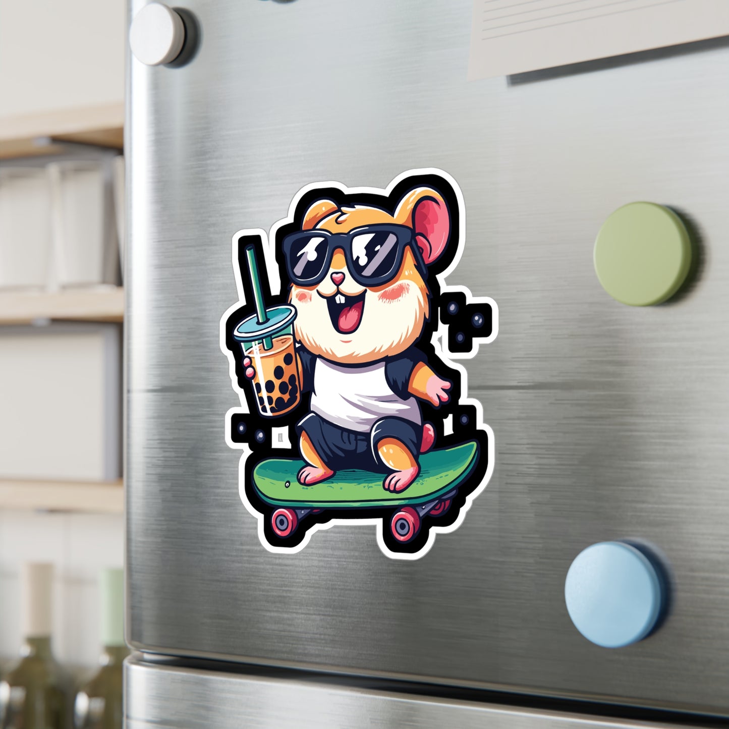 Skateboard Hamster - Hamster Sticker for Car Laptop Sticker. Water Bottle Sticker, Vinyl Skateboard Decal - Hamster Gift