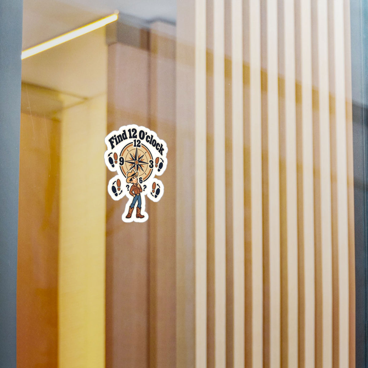 Line Dance Sticker - Find 12 O’clock Design for Country-Life Dancers, Western Decals for Laptop or Water Bottle