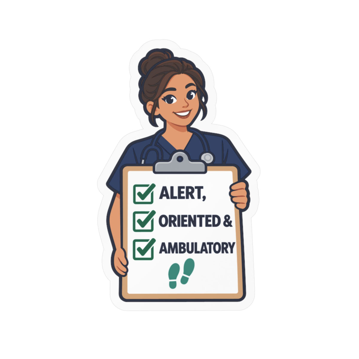 Nurse Sticker – Alert, Oriented & Ambulatory Nursing Student Vinyl Decals for Laptop and Water Bottle