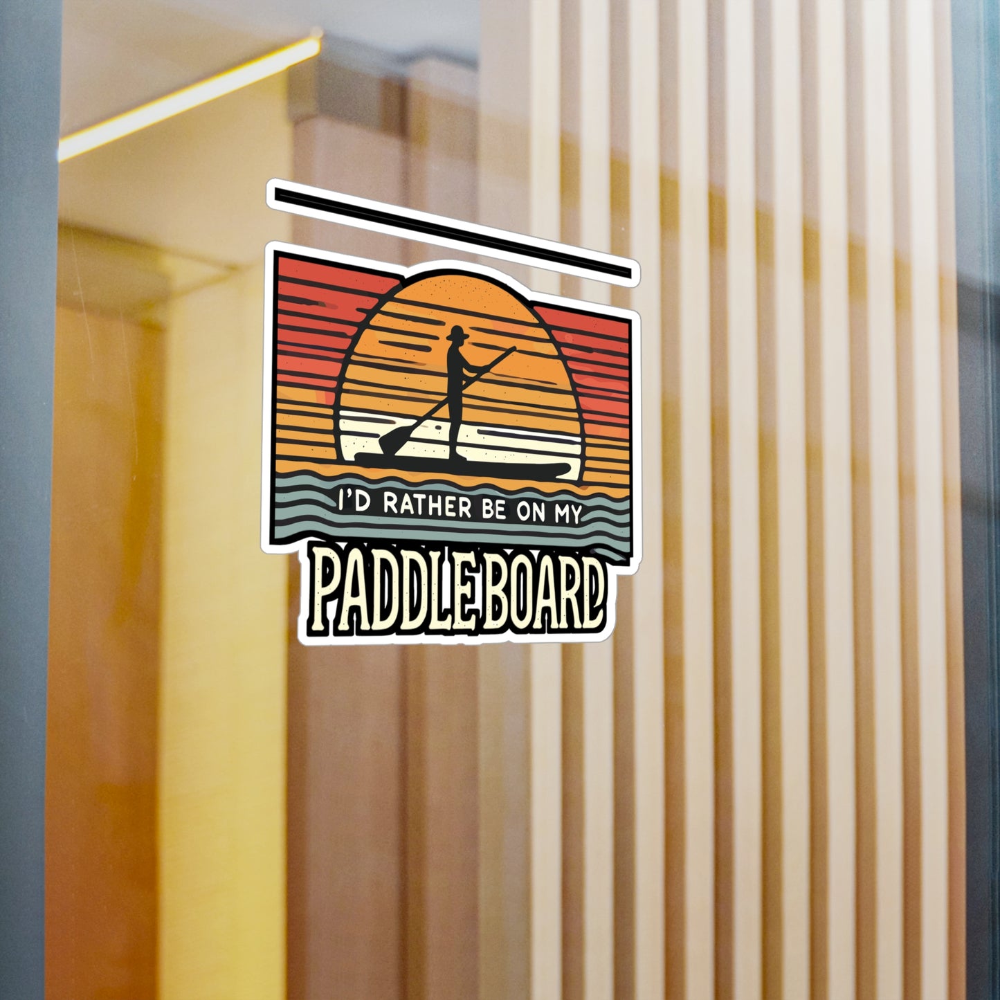 I'd Rather Be On My Paddle Board – Paddleboarding Vinyl Sticker for Laptop or Water Bottle | Surfer & Outdoor Gift