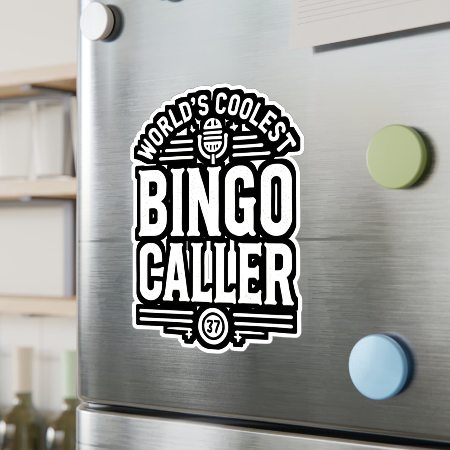 World's Coolest Bingo Caller - Bingo Sticker for Laptop Sticker. Water Bottle Sticker, Vinyl Caller Decal - Bingo Gift