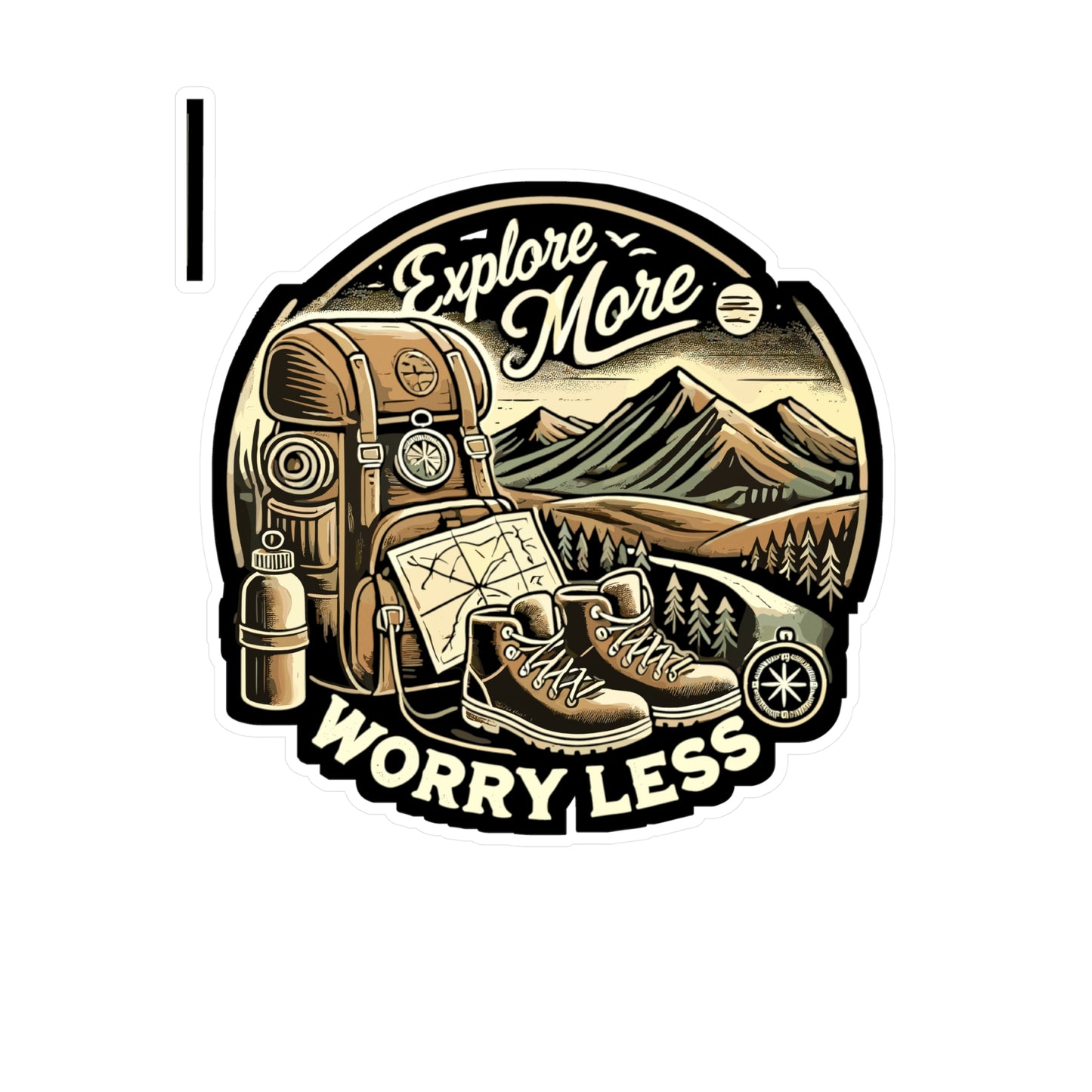 Explore More, Worry Less - Explore Sticker for Laptop Sticker. Water Bottle Sticker, Vinyl Adventure Decal - Explore Gift