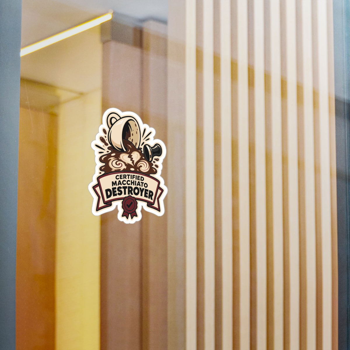 Espresso Sticker - Certified Macchiato Destroyer Decals for Your Coffee Grinder or Digital Scale