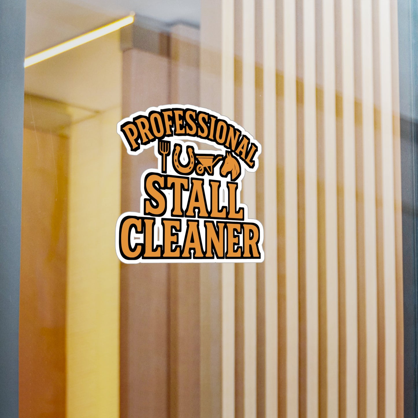 Professional Stall Cleaner – Horse Sticker for Laptop or Water Bottle | Vinyl Pasture Decal, Funny Equestrian Gift