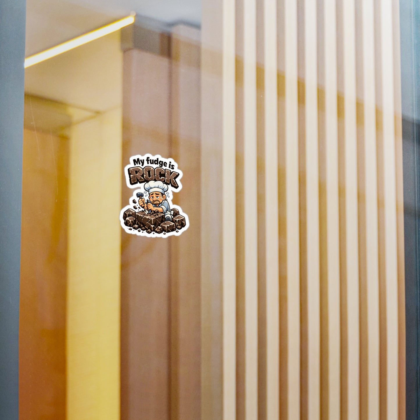 Baking Sticker "My fudge is rock" Funny Baker Vinyl Waterproof decals for Laptop Water Bottle, Sourdough Soggy Humor