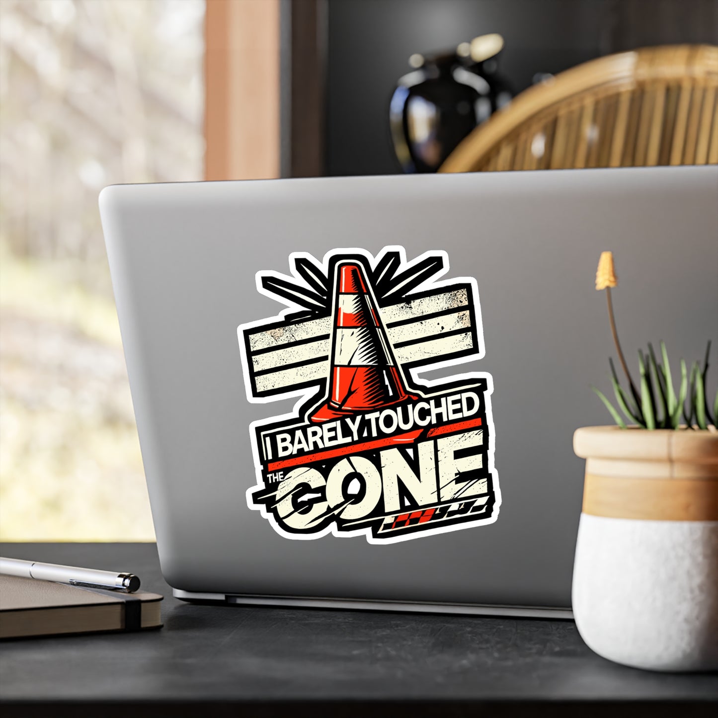 I Barely Touched The Cone - Car racing Sticker for Laptop Sticker. Water Bottle Sticker, Vinyl Mechanic Decal - Car racing Gift