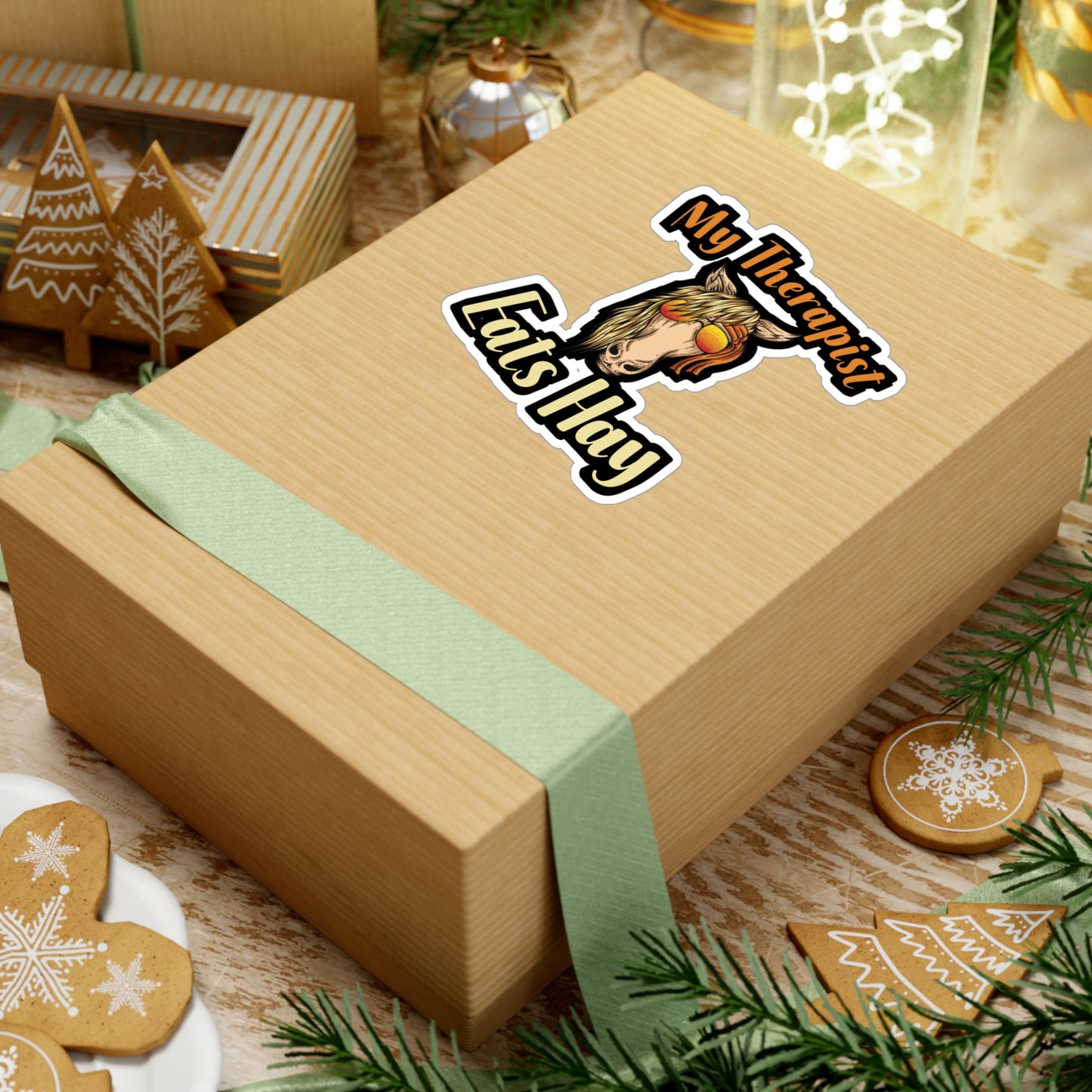 My Therapist Eats Hay - Horse Sticker for Wall, Laptop, Window, Truck, Car Horse Gift Vinyl Barn Decal Sticker