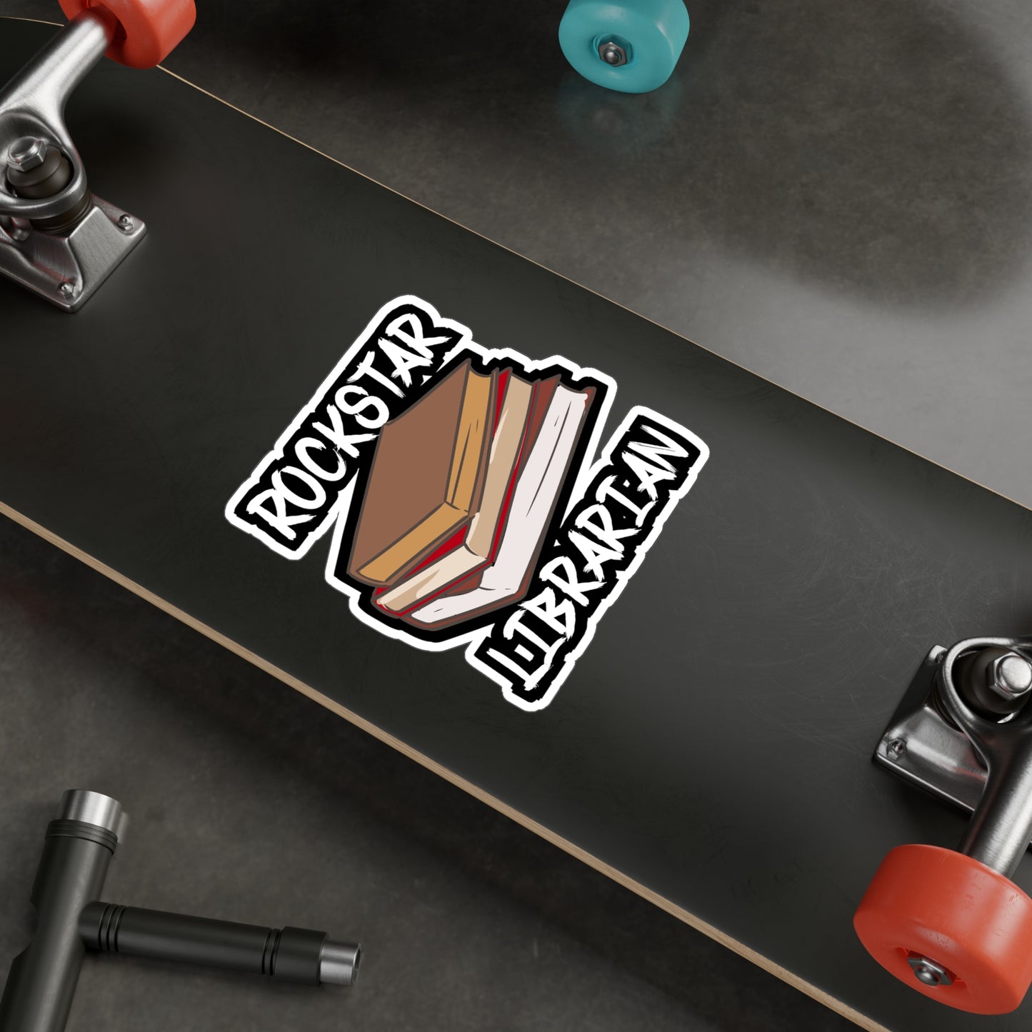 Rockstar Librarian - Librarian Sticker for Laptop Sticker. Water Bottle Sticker, Vinyl Books Decal - Librarian Gift