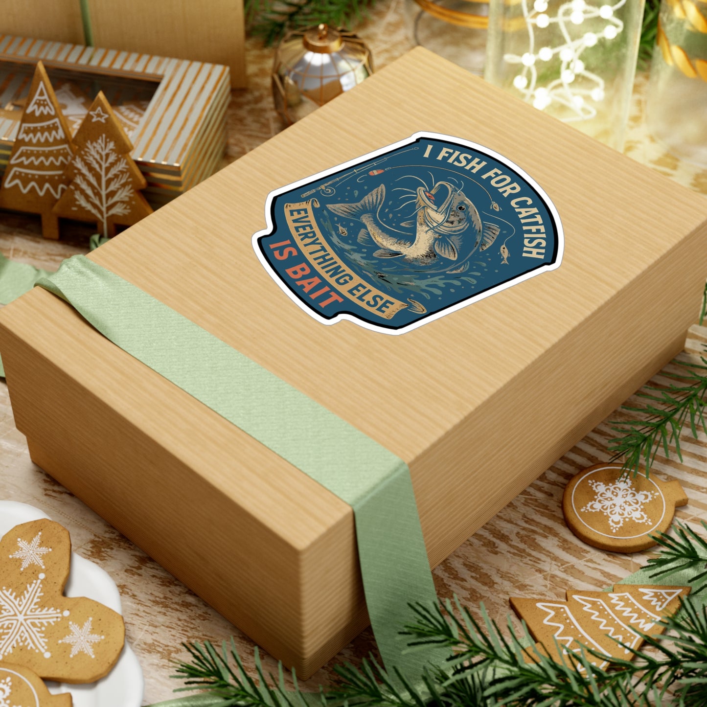 I Fish For Catfish Everything Else Is Bait - Catfish Sticker for Laptop, Water Bottle, Fisherman Gift, Fishing Lovers