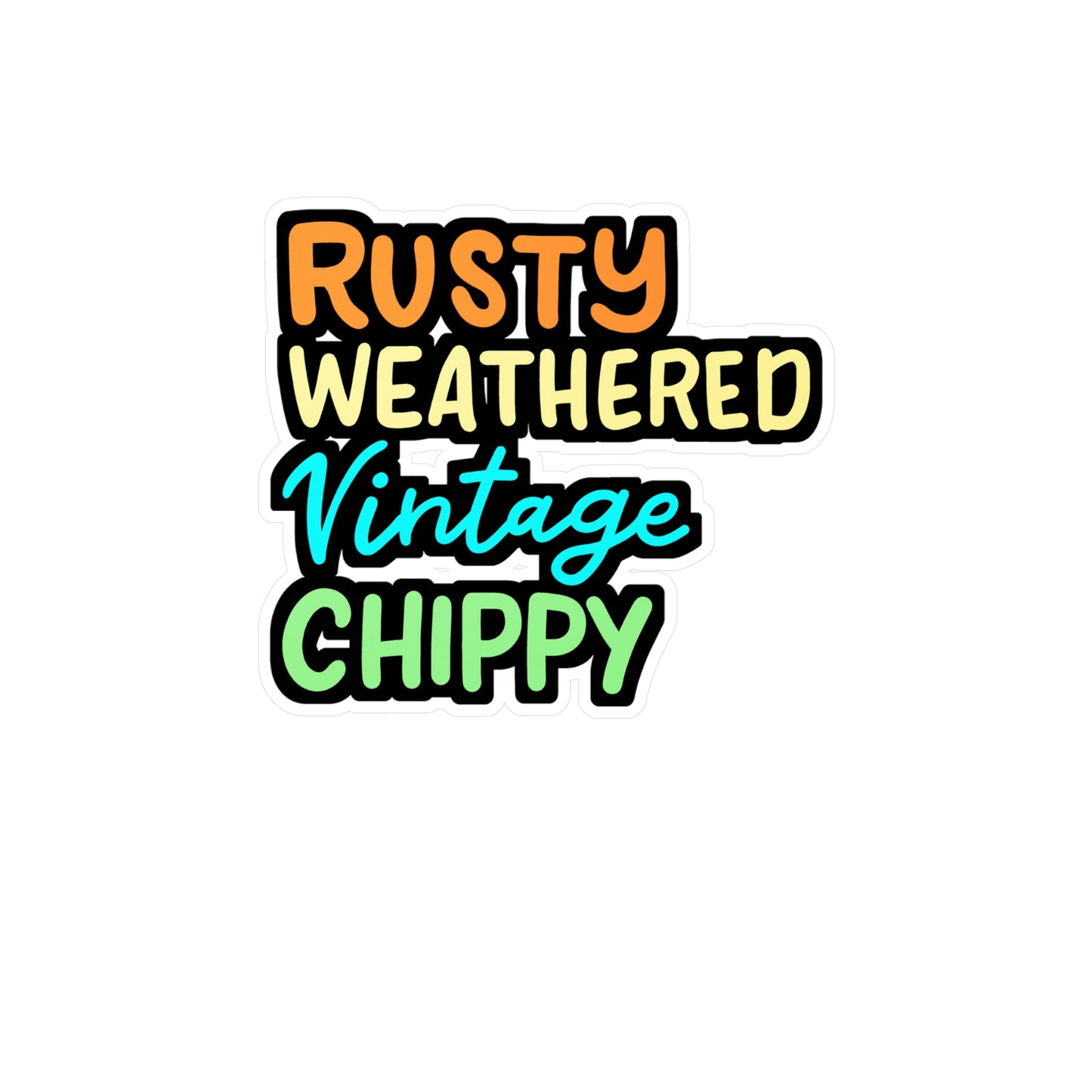 Rusty Weathered Vintage Chippy - Antiquing Sticker for Laptop Sticker. Water Bottle Sticker, Vinyl Antiques Decal - Antiquing Gift