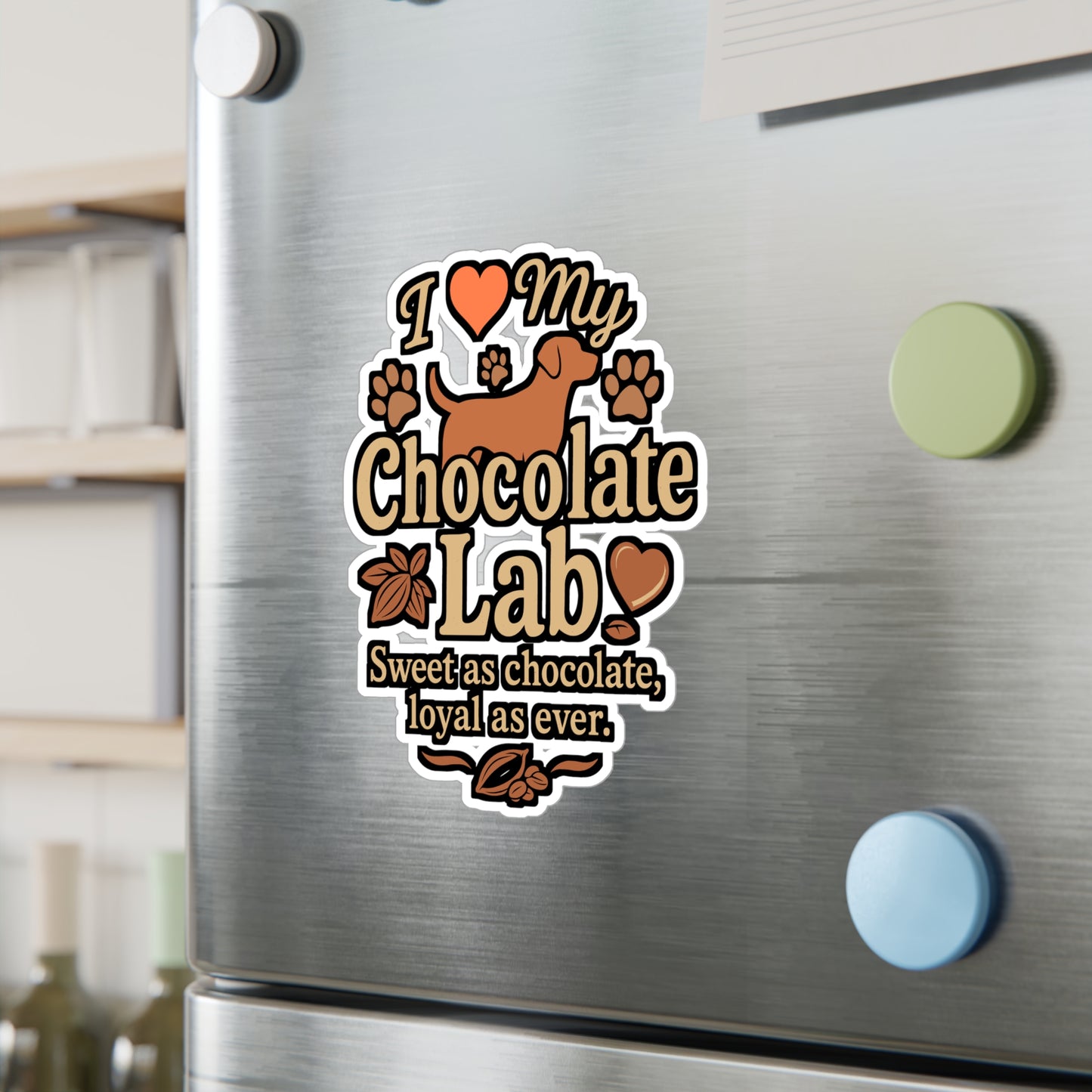 I Love My Chocolate Lab – Vinyl Sticker for Laptop or Water Bottle | Dog Lover Gift, Chocolate Labrador Decal