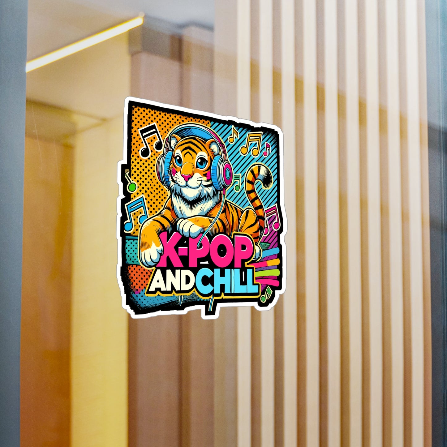 K-Pop And Chill - K-pop Sticker for Car Window Laptop Sticker. Water Bottle Sticker, Vinyl Music Decal, Tiger Sticker - K-pop Gift