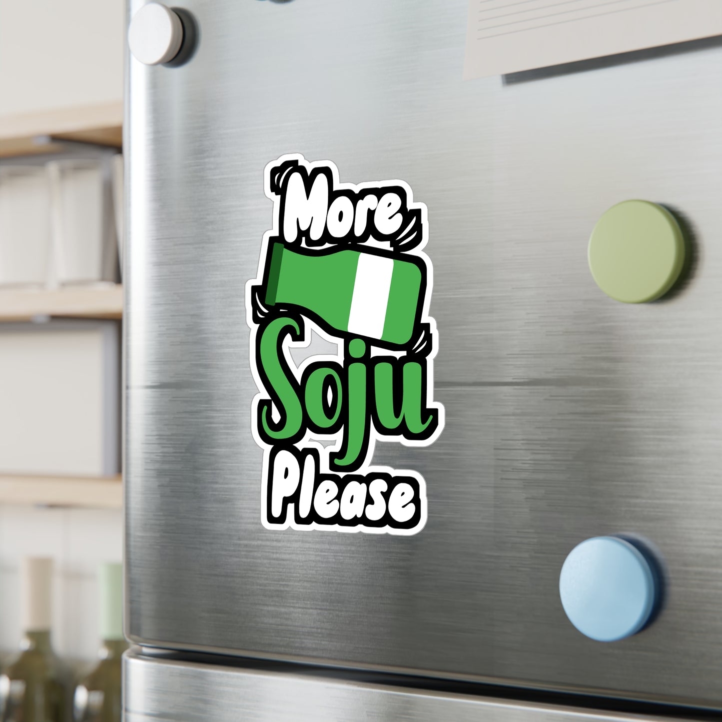 More Soju Please - Chef Sticker for Wall, Laptop, Window, Truck, Car Chef Gift Vinyl Cooking Decal Sticker