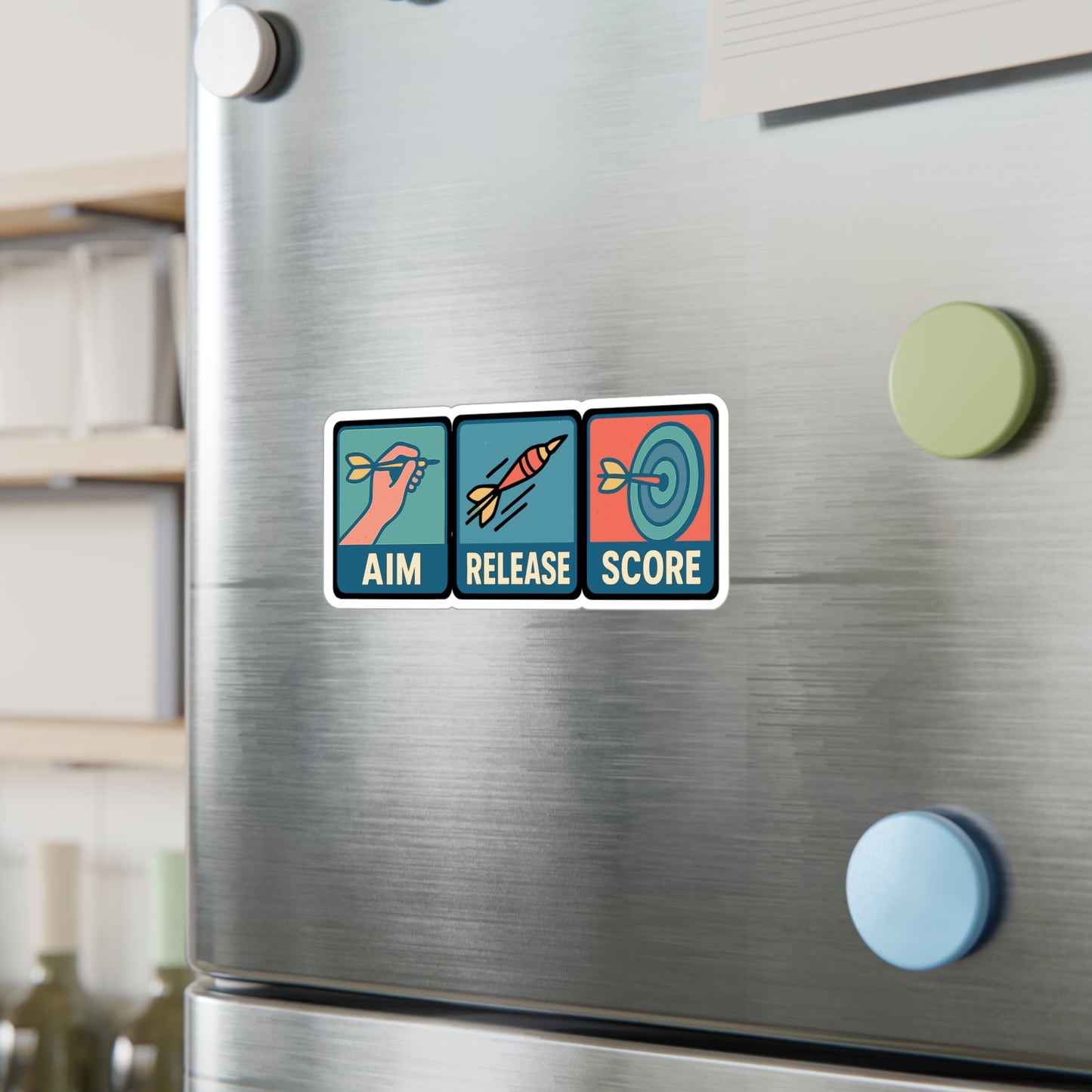 Dart Sticker – Aim Release Score Precision Decals for Laptop or Water Bottle, Bullseye Competition Vinyl, Waterproof